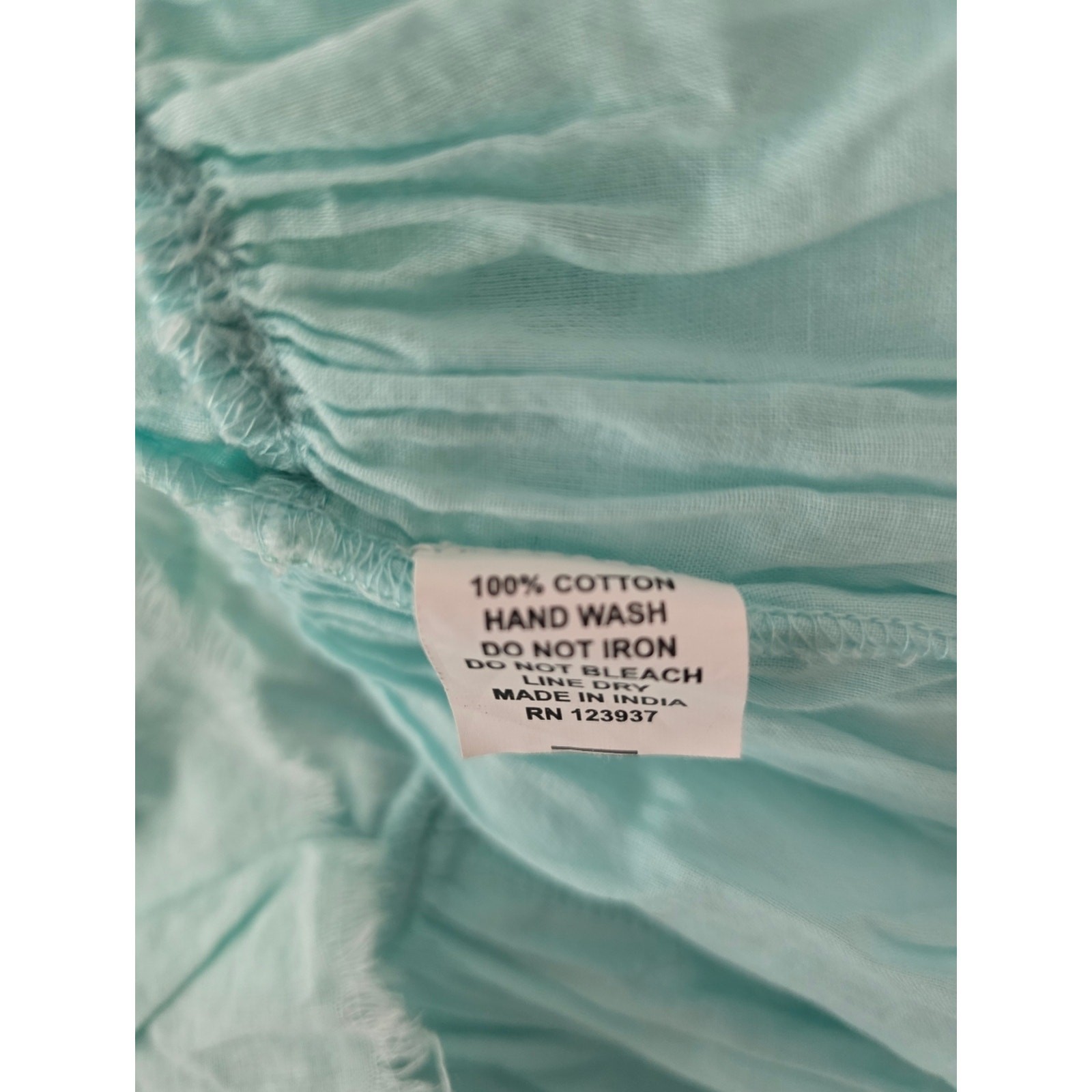 Debbie Katz Tunic L Aqua Embroidered Pom Pom Boho Beach Cover Up