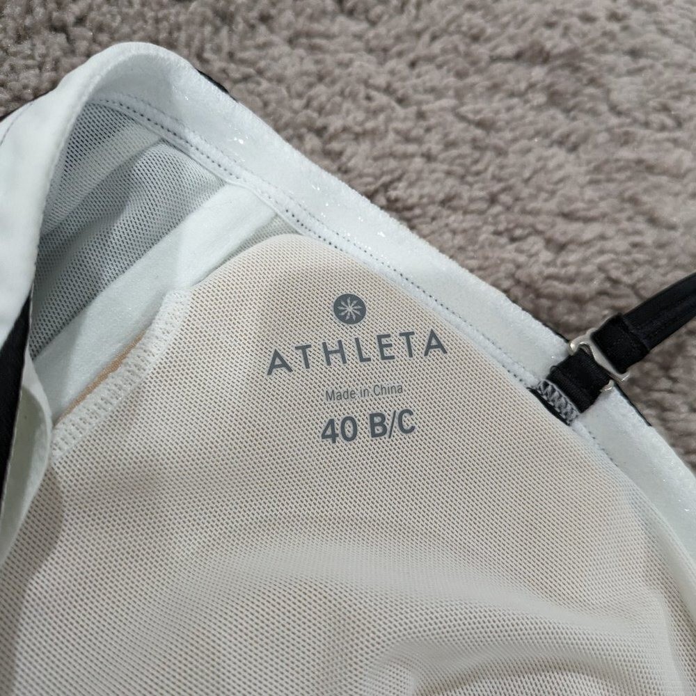 Athleta Belize Stripe Bandeau tankini 40B/C