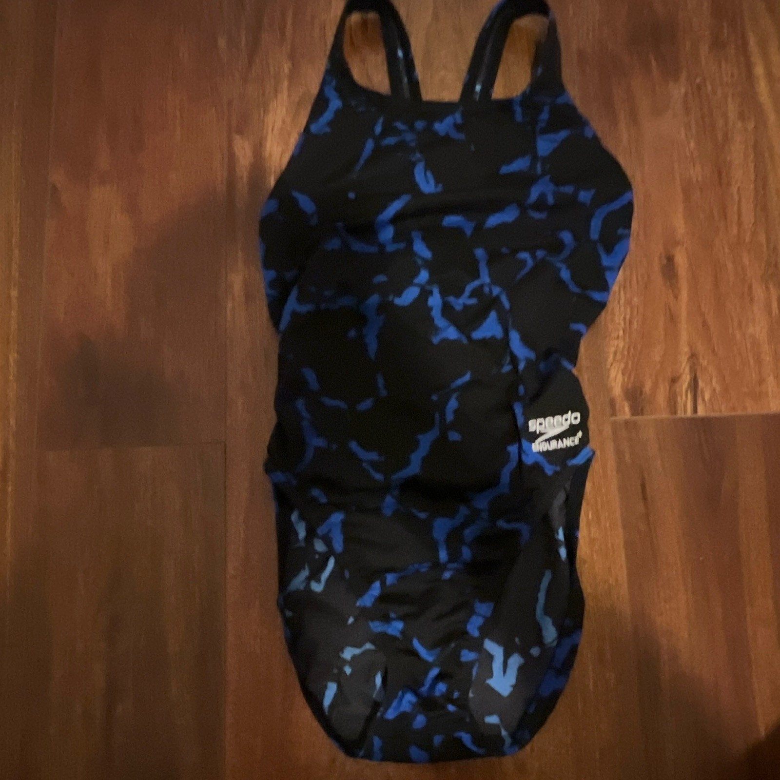 Speedo Endurance Racing Competitive One Piece Swimsuit Size 30 Blue/Black