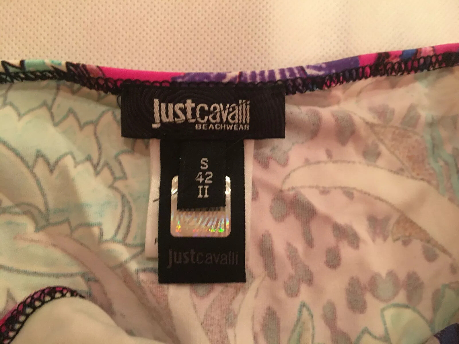 NWOT Roberto Cavalli Bright Tropical Pink Floral Bikini IT 42, S IT 2