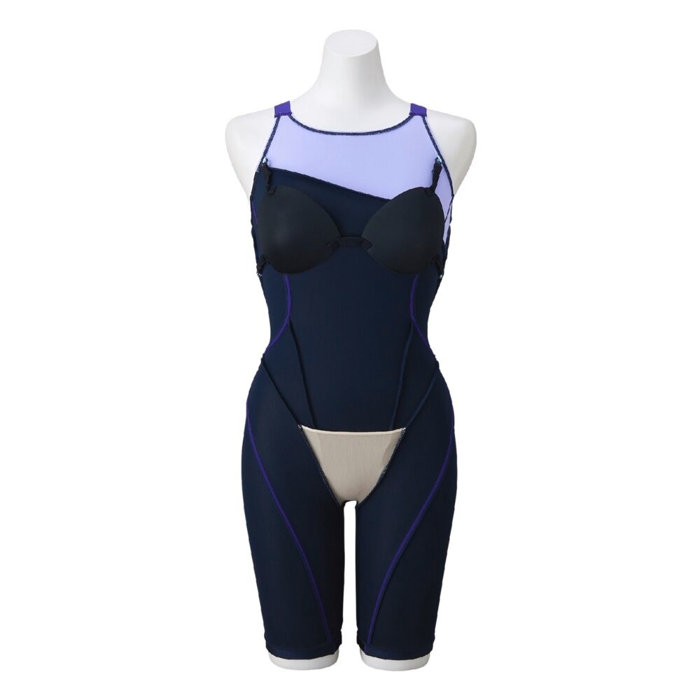 Mizuno Women’s Stroke ONE Swim Fitness All-in-One Suit N2JGC33185 Navy/Lavender