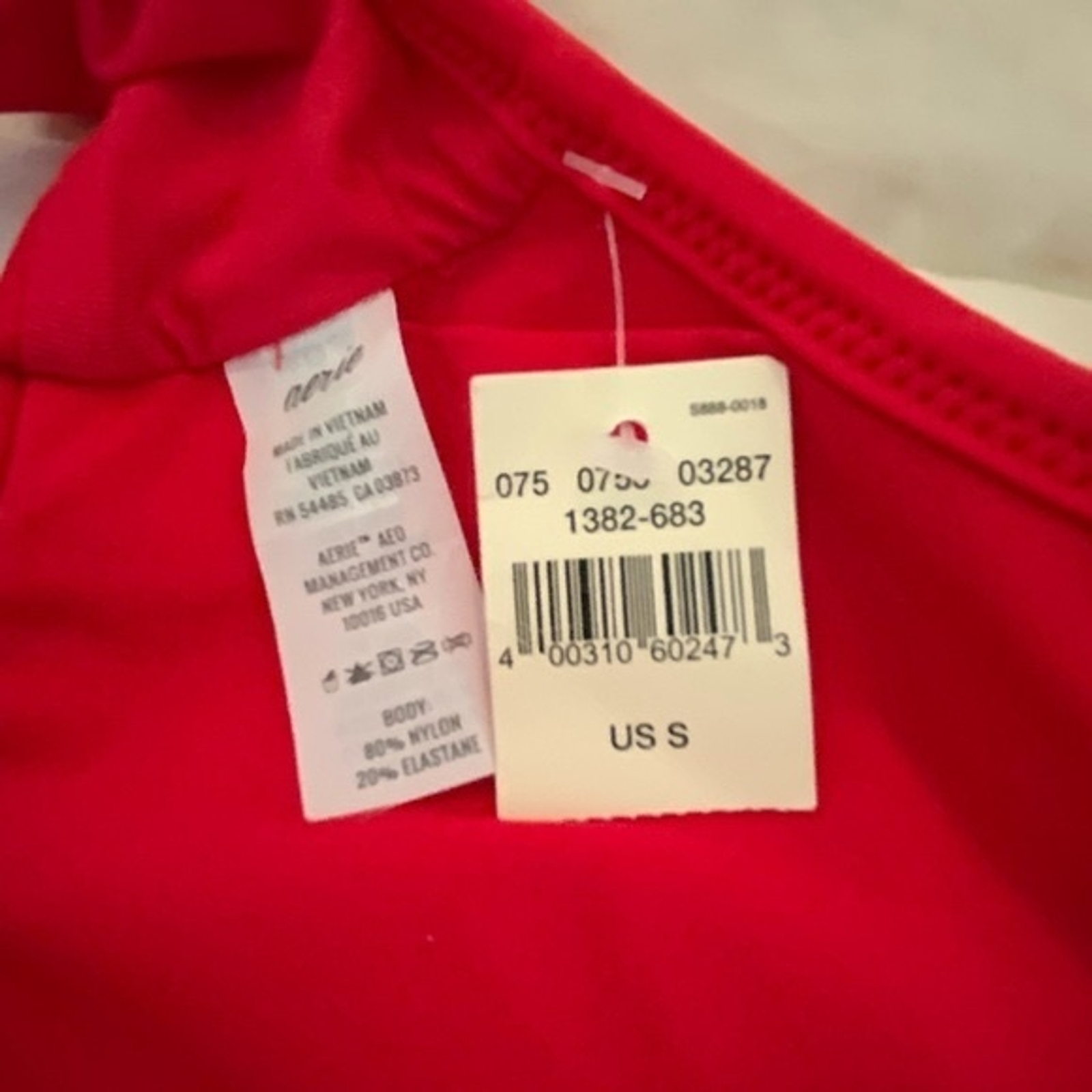 Aerie Bikini Top Red Halter With Adjustable Ties New With Tags Size Small