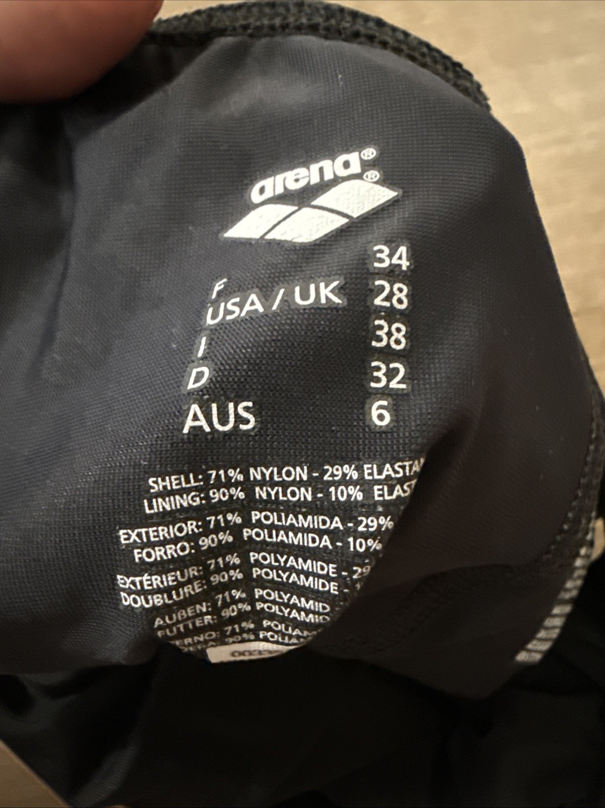Arena Woman’s Fastskin Black Open Back Tech suit Swimsuit Size 34 One Piece