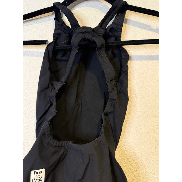 Speedo LZR Racer Elite 2 Open Back Kneeskin Swimsuit Black FINA Approved sz 18?