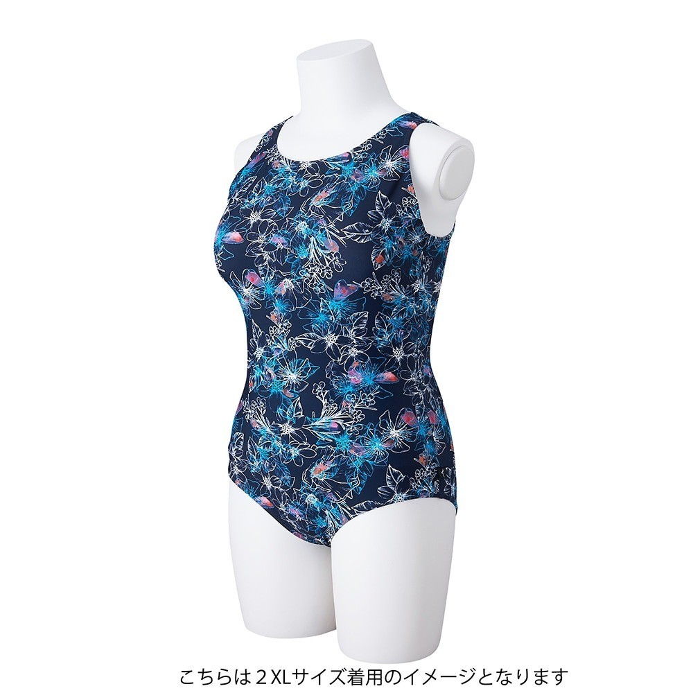 Mizuno Women’s Aqua Fitness One-Piece Swimsuit N2JAC82114 Navy 2025SS U-Back