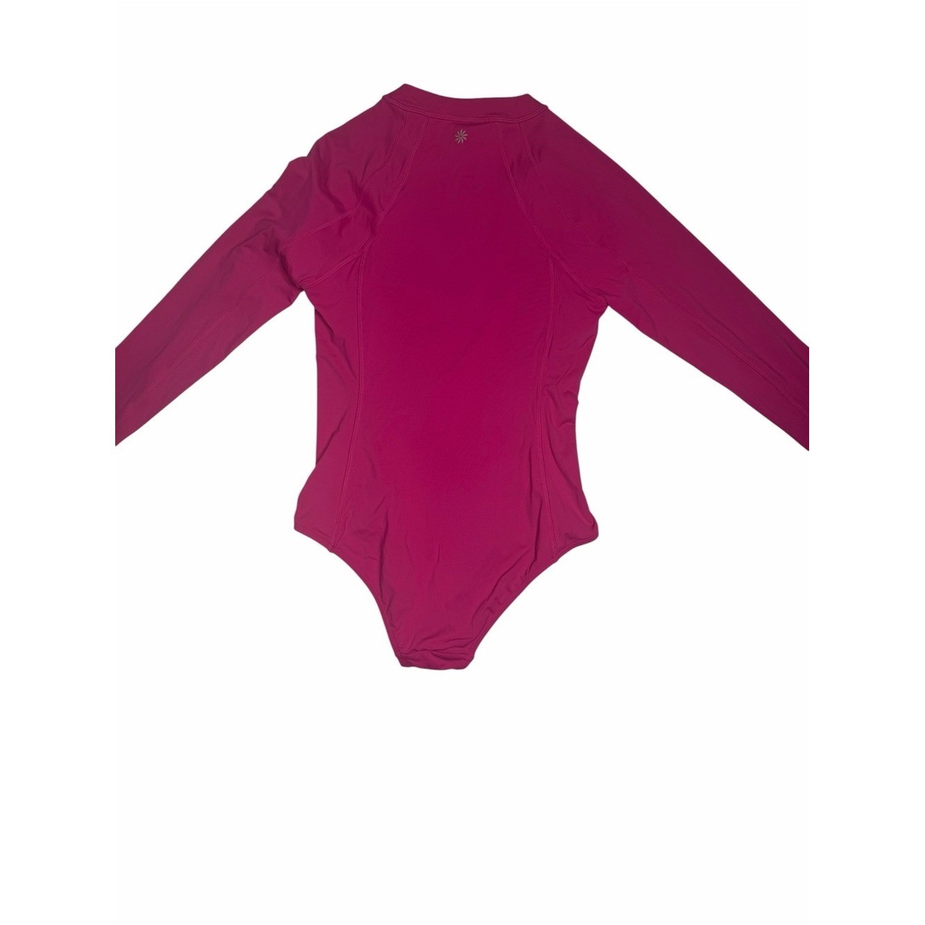 Athleta Sun Shield Rashguard One Piece Swimsuit Pink XXS Zip Front UPF Fuschia