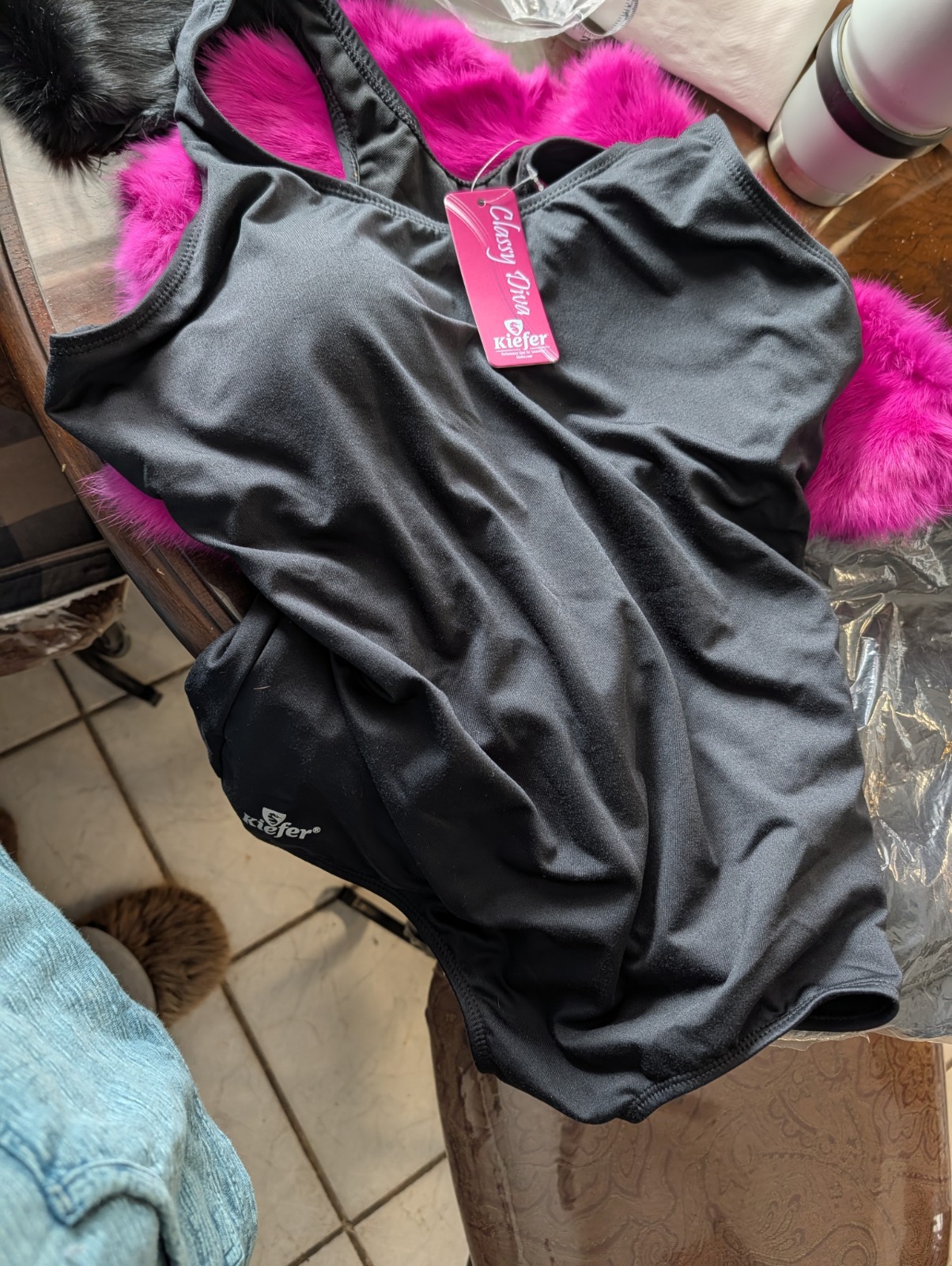 Kiefer Racerback Competitive One Piece Swimsuit Black Size 16 for Swimming