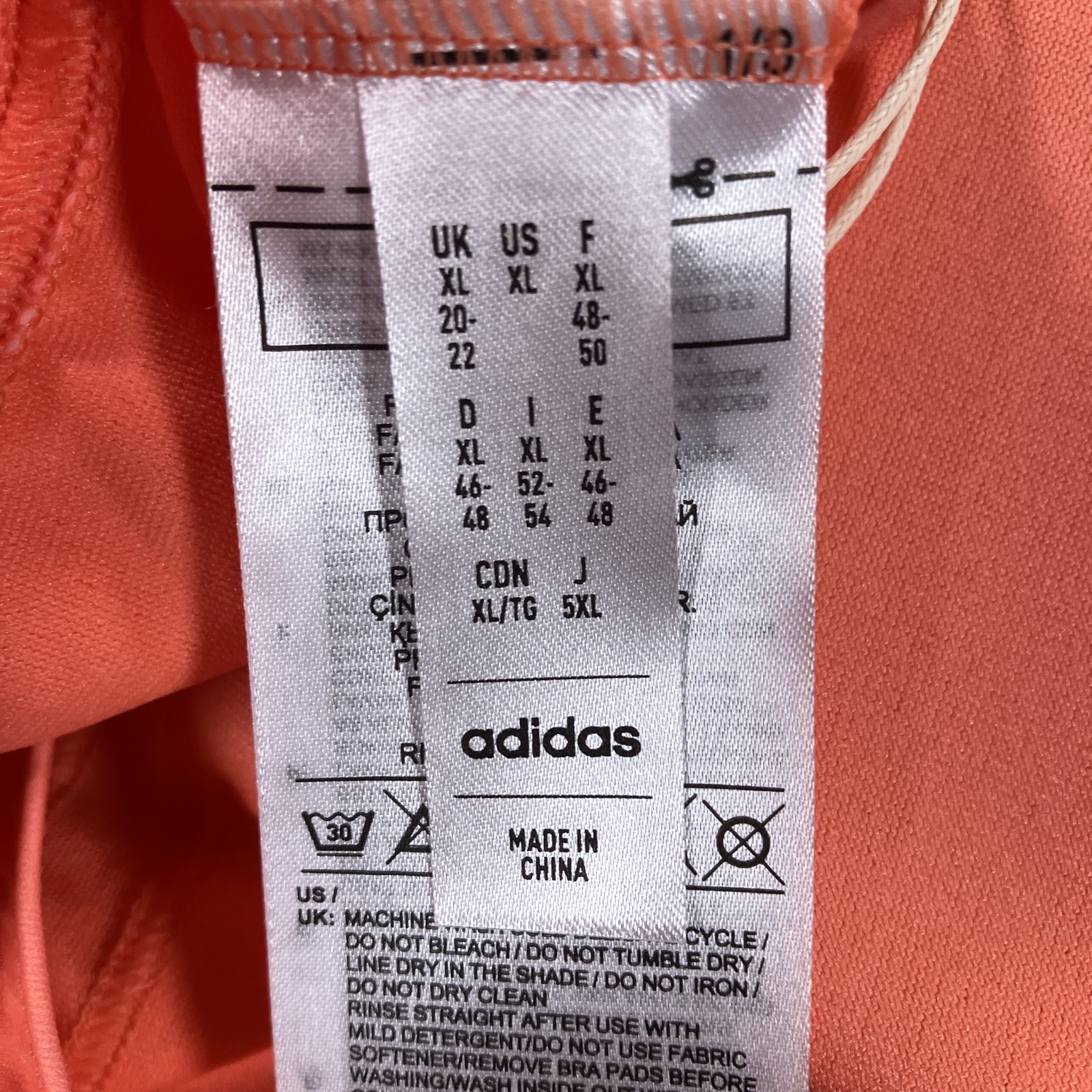 Adidas Big Bars Bik TP Swimwear Sports Bra Top XL Coral Fusion Shadow New