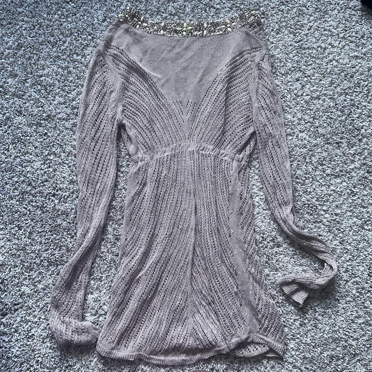 Victoria’s Secret Women’s Knit Beach Cover-Up, Embellished Neckline, long sleeve