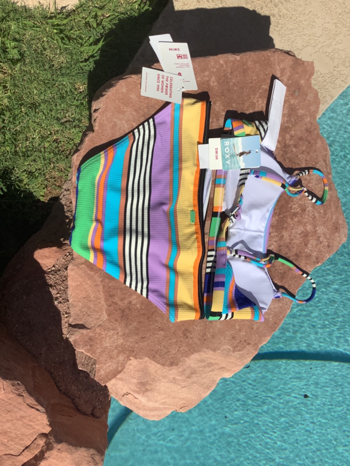 ROXY Color Jam Fixed Tri Top L and Bikini Bottom XL
