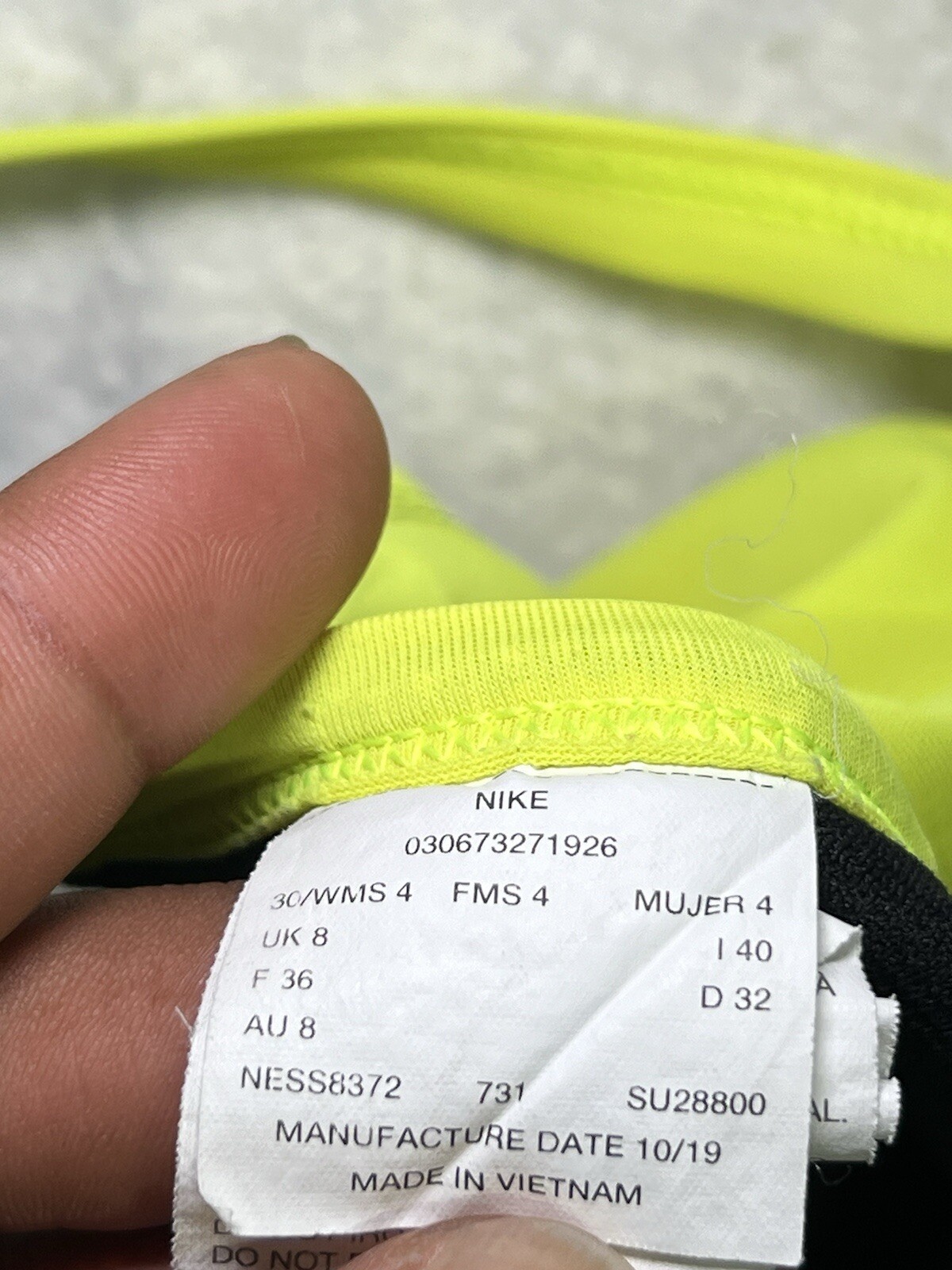 Nike Womens sz 4 one piece swim suit Black lime green