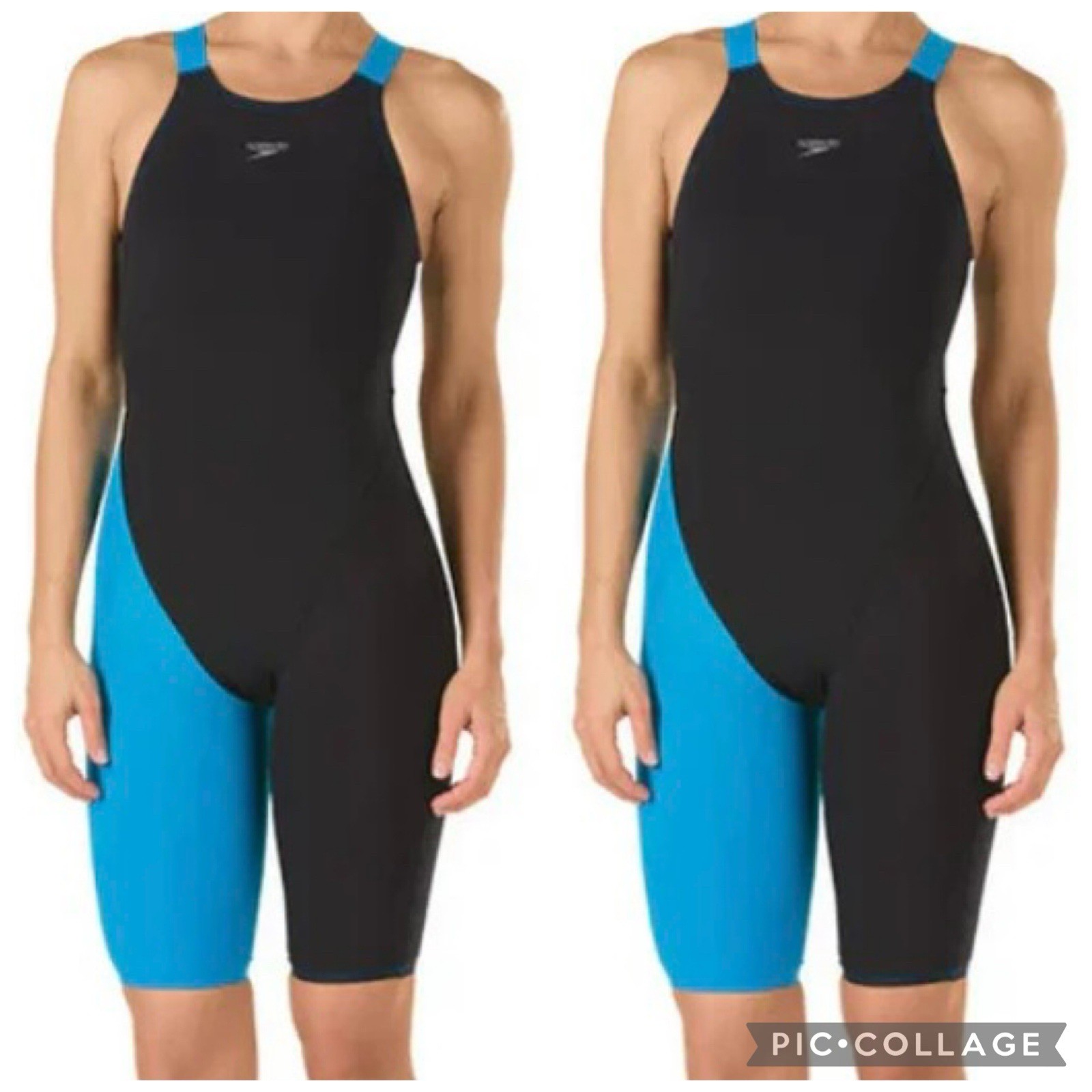 SPEEDO Women’s Blue Black LZR Racer Pro Recordbreaker Kneeskin Comfort Strap 24