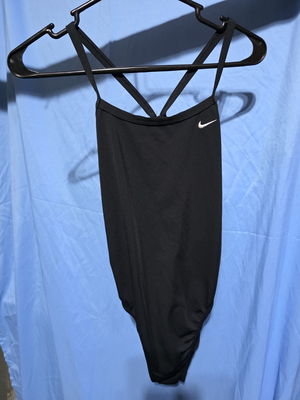 Nike One Piece Racerback Swimsuit Size 10 Regular Black/White Polyester