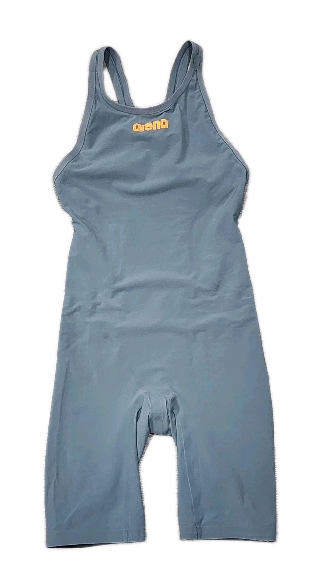 Arena Powerskin Women’s Open Back Tech Suit Gray/Orange Size 28 Racing