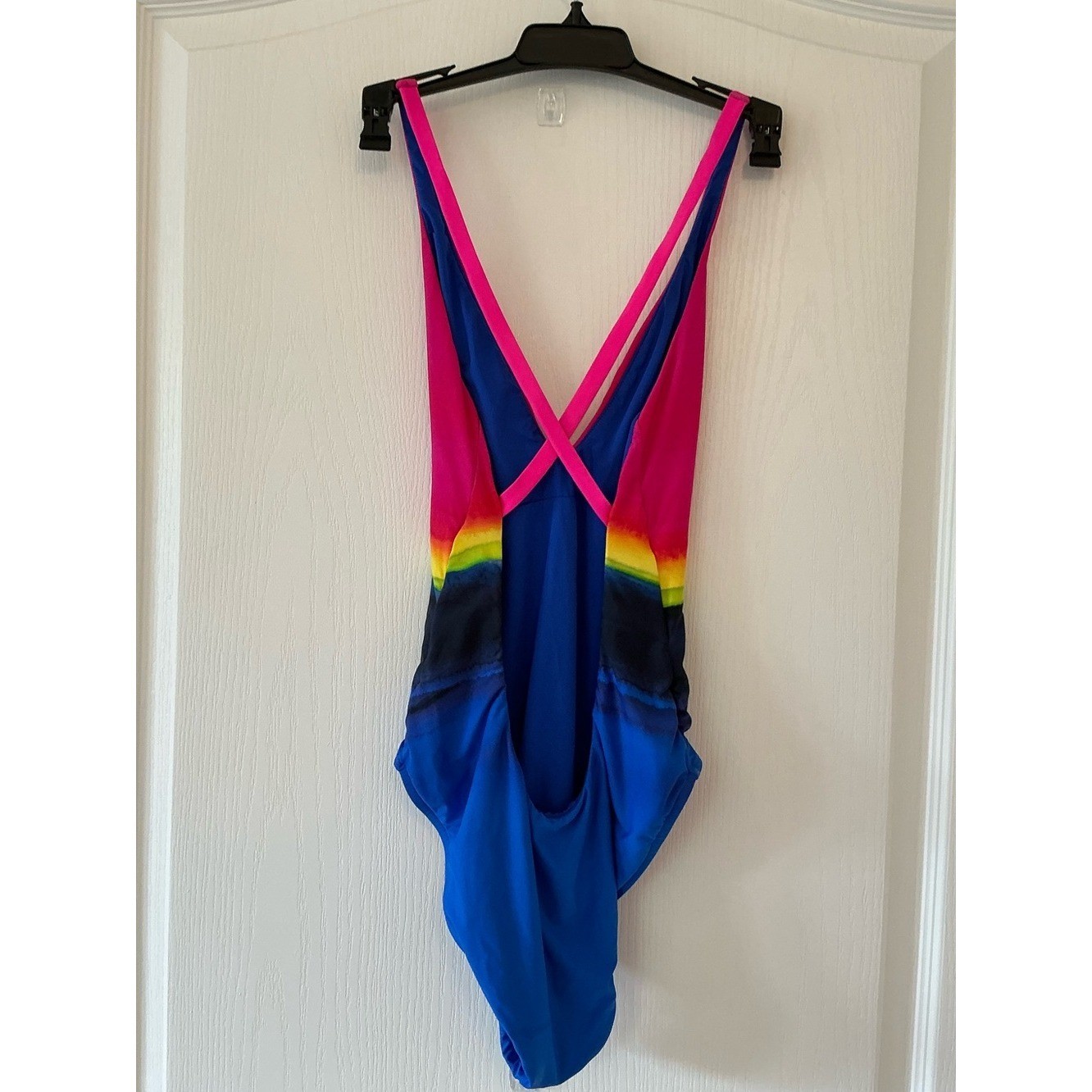 NWT Polo Ralph Lauren Magenta to Blue Gradient One-Piece Rainbow Stripe