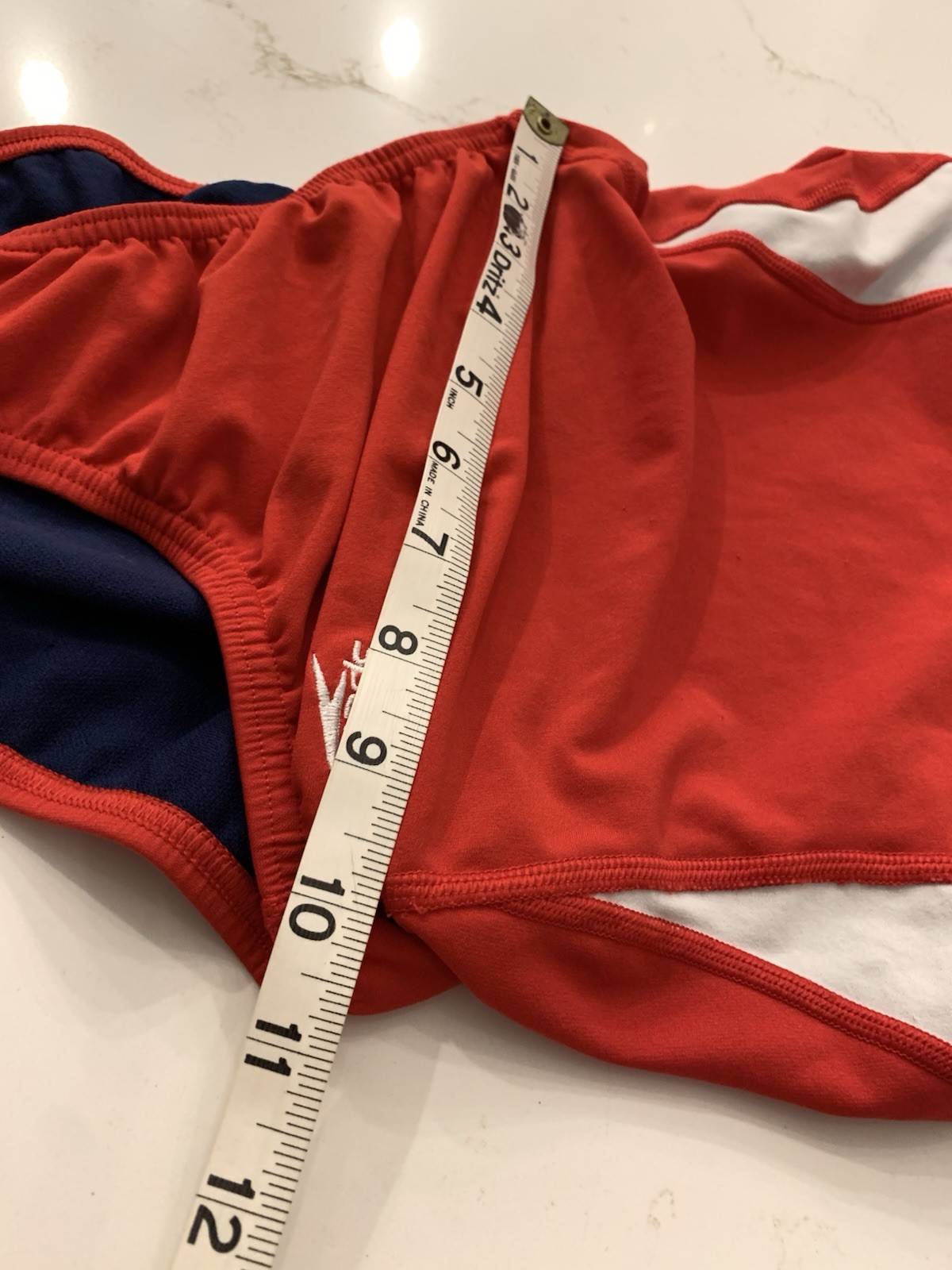 Speedo GUARD Swimsuit Red One Piece Embroidered Bathing Suit Size 32 Endurance