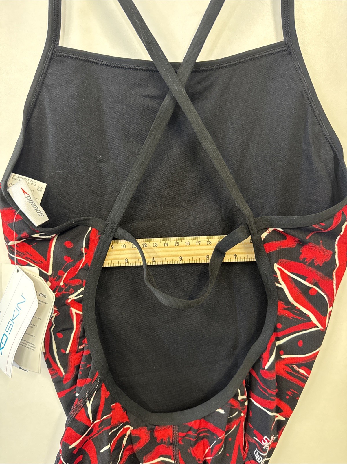 Speedo XD Skin Womens Endurance Swimsuit One Piece Strap Back 10/36 Red Flowers