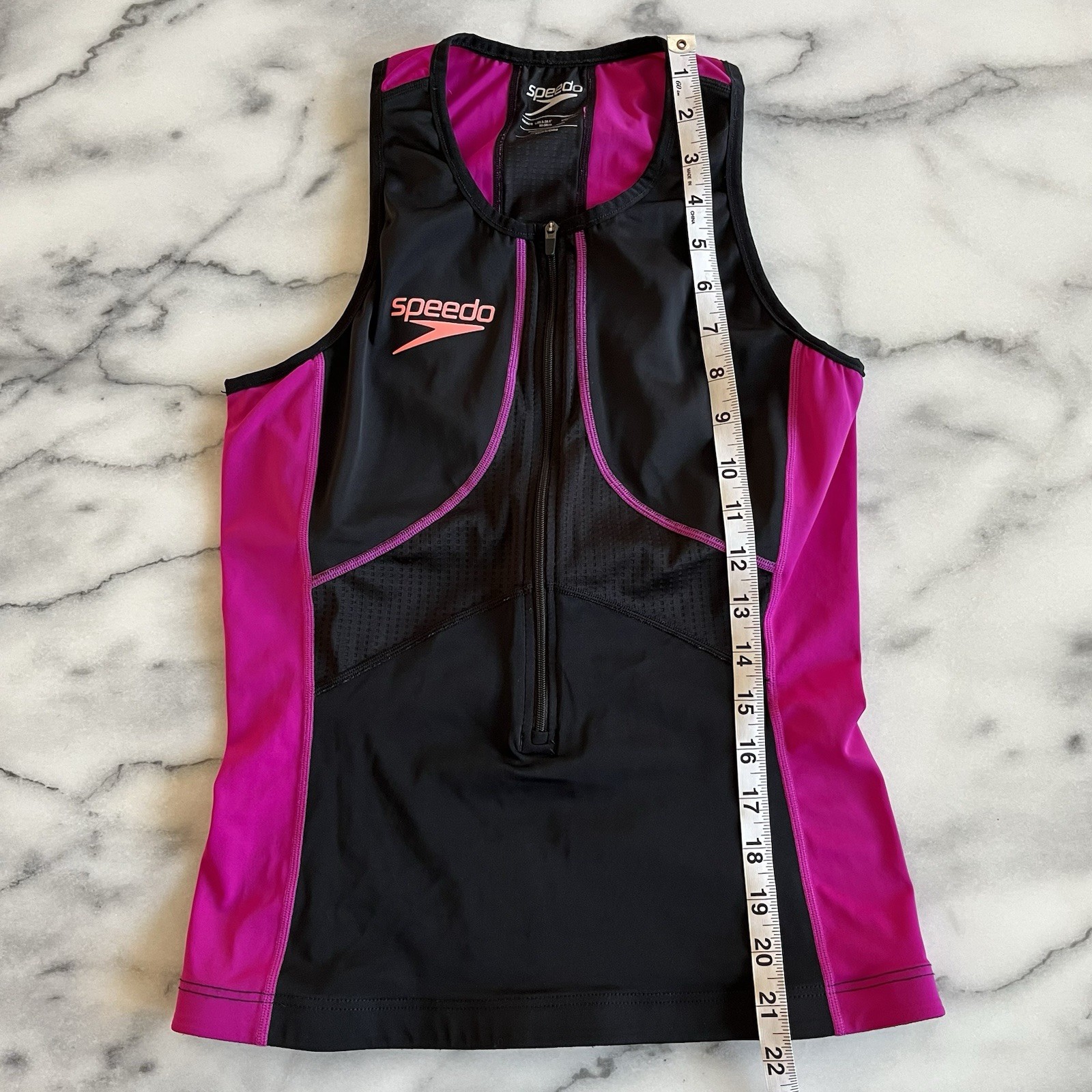 Speedo Womens L Fastskin Xenon Triathlon Sleeveless Top w/ Bra Black