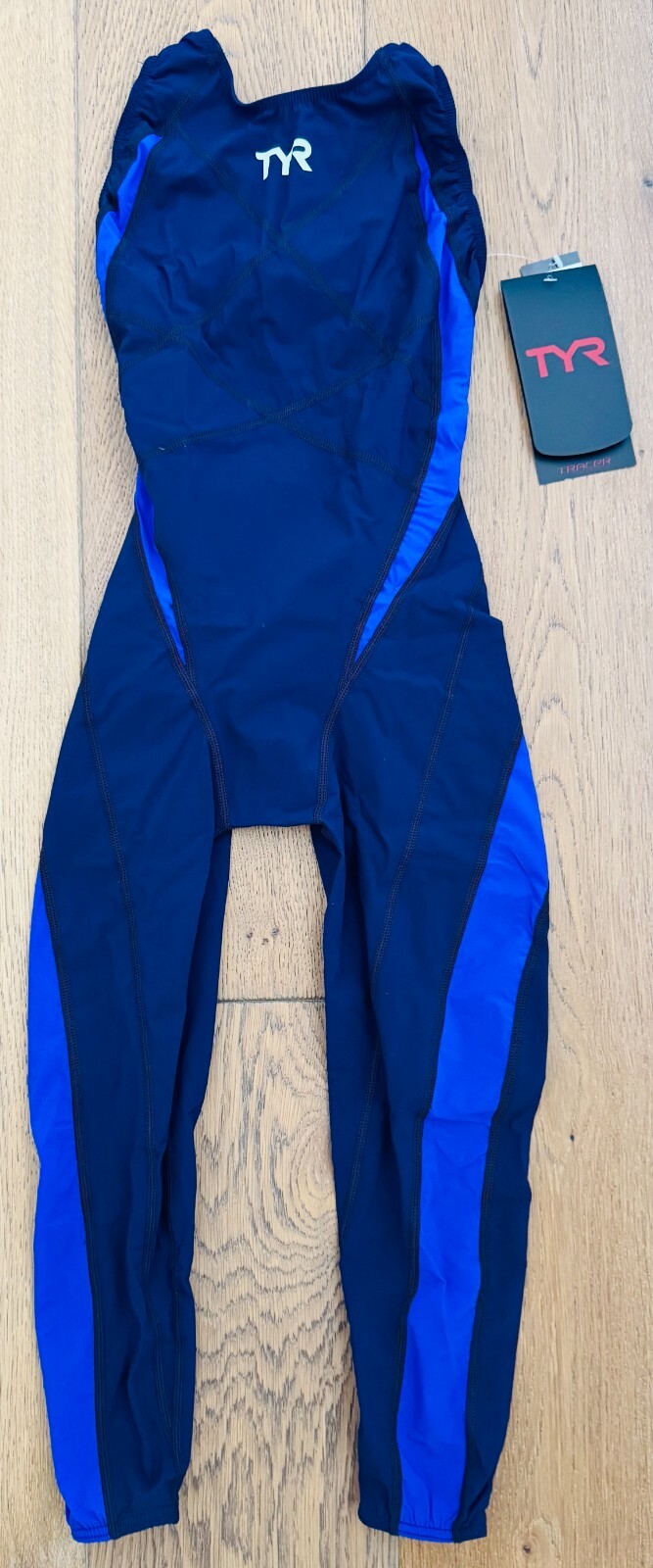 TYR Womens 26 Navy Blue Tracer Light Aeroback Swim Suit Full USA Made New in Box