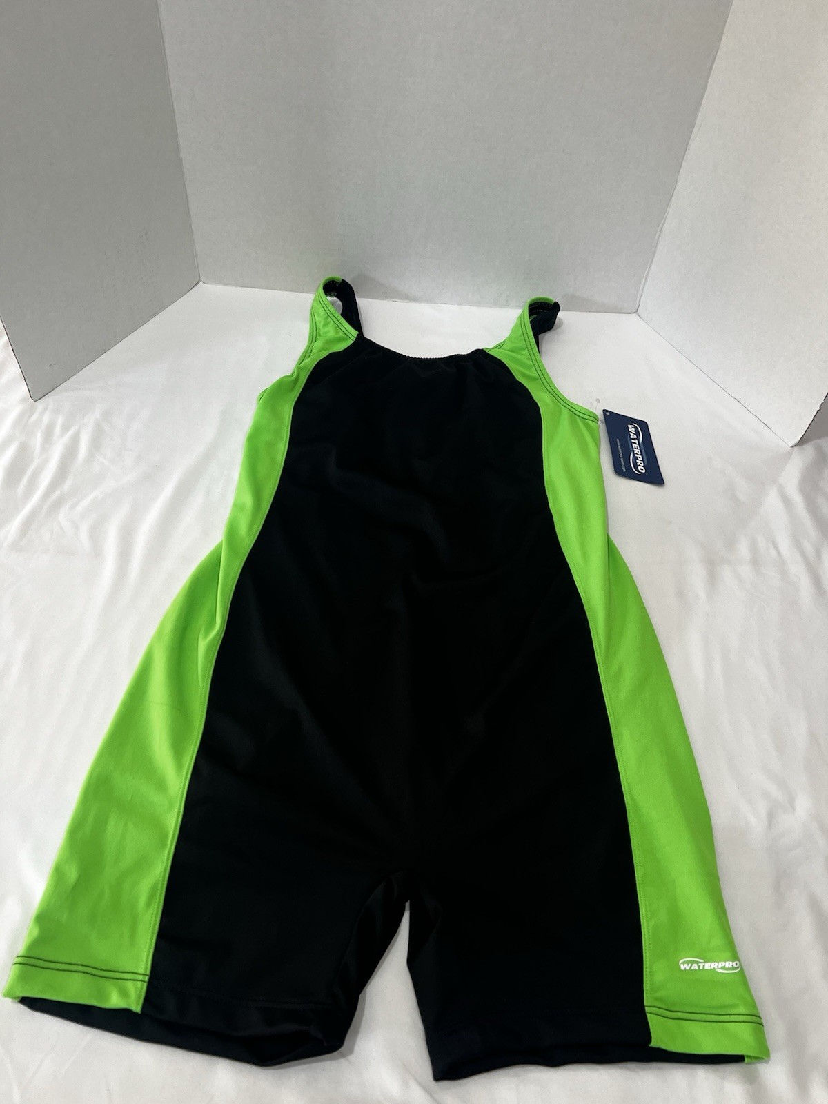WATERPRO Splice Unitard Poly/PBT Competitive Swimwear Black/Lime Size 16