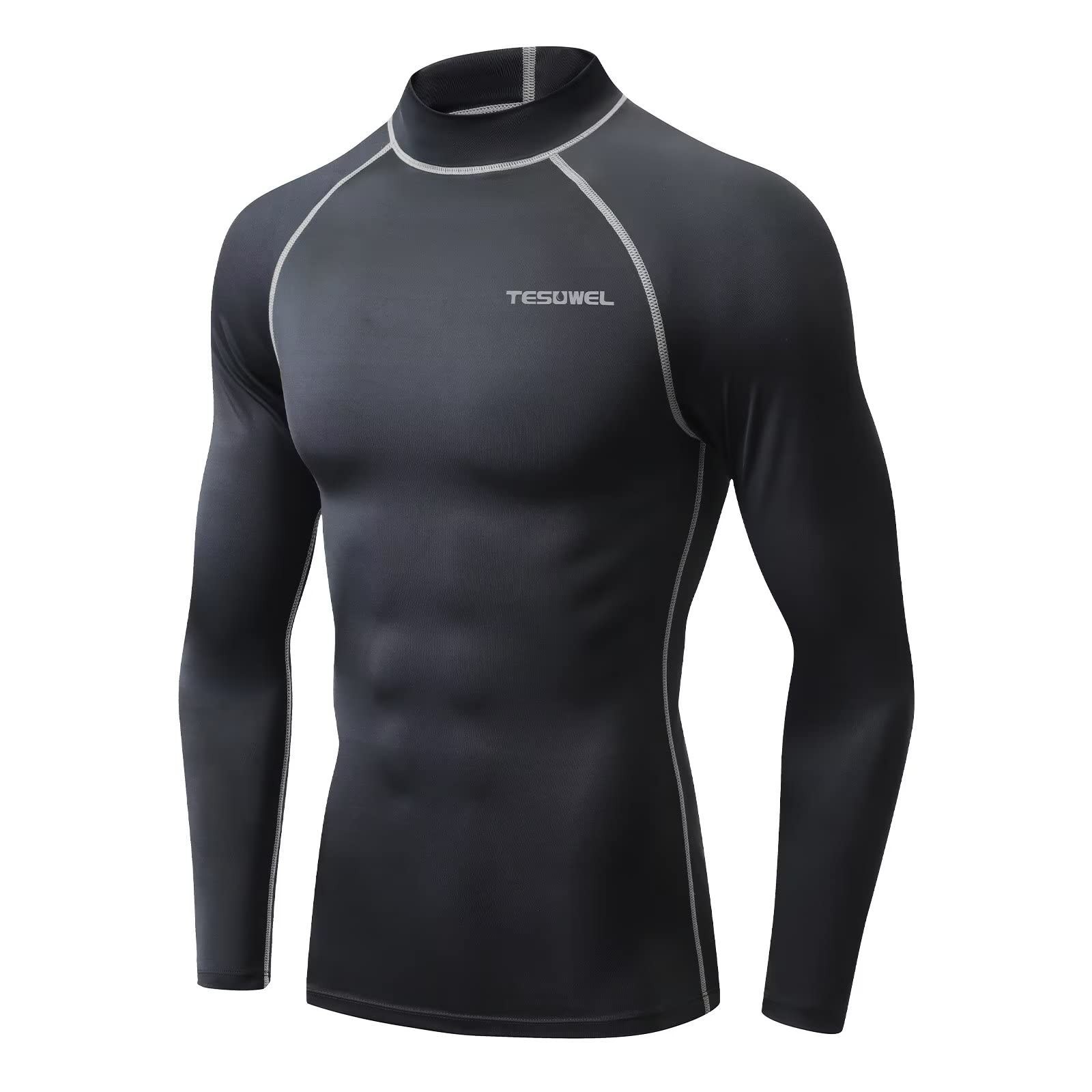 Rash Guard for Men Long Sleeve UPF 50+ Mens Swim Shirts UV Protection Compres…