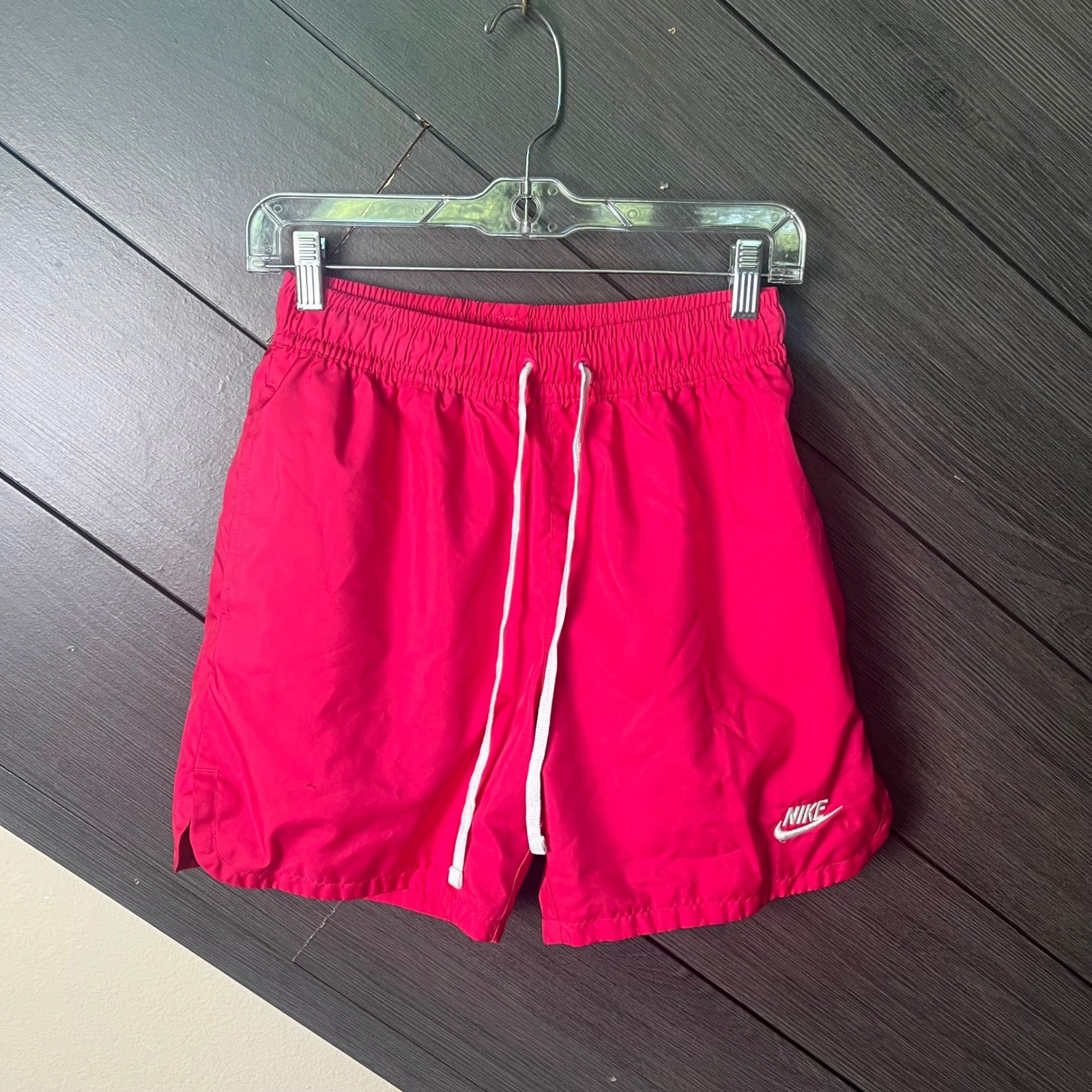Nike Women’s Swim Shorts Hot Pink Mesh Lined Drawstring XS Beach Pool