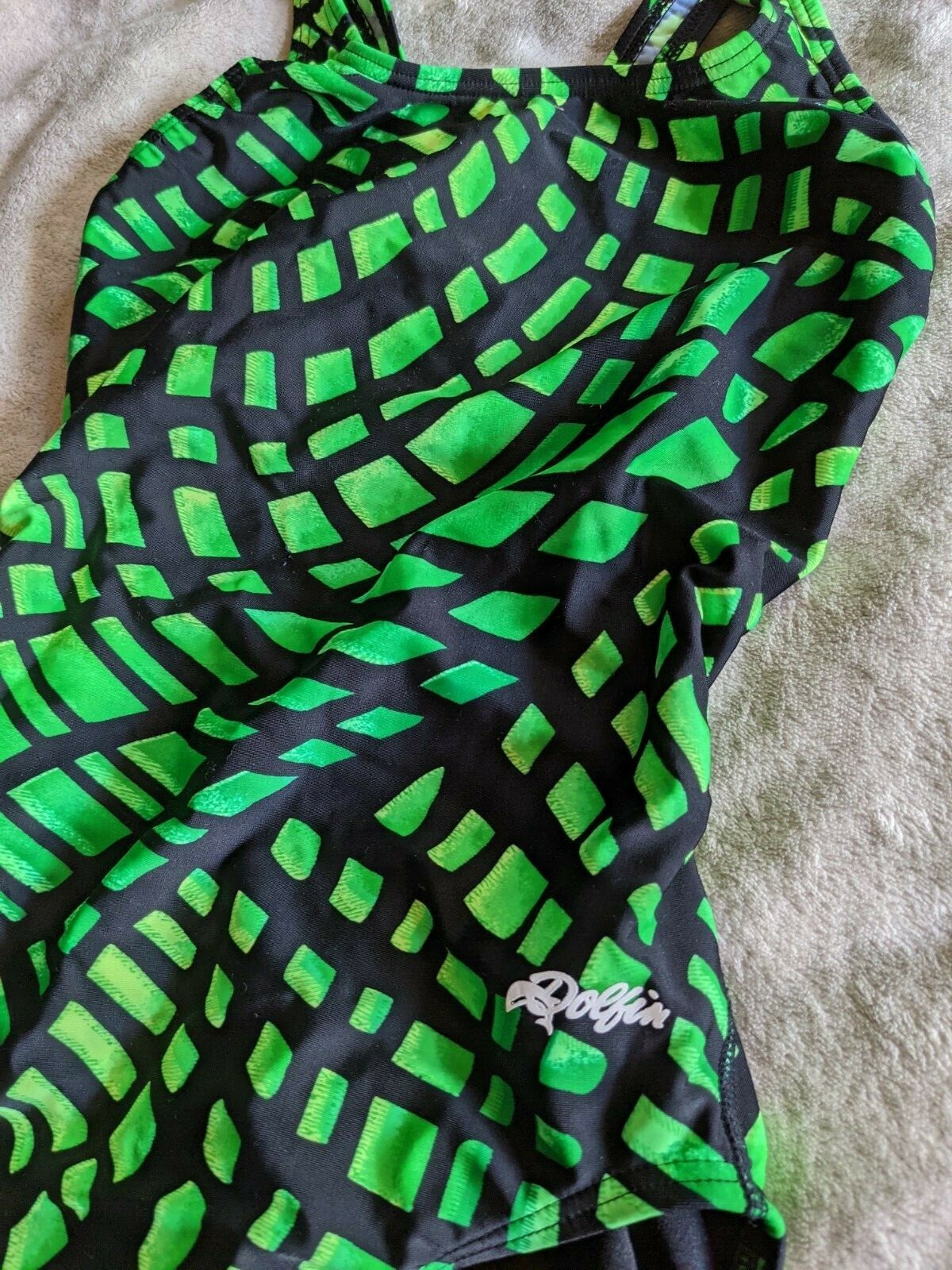 DOLFIN One Piece Swimsuit Womens Size 32 Green Black