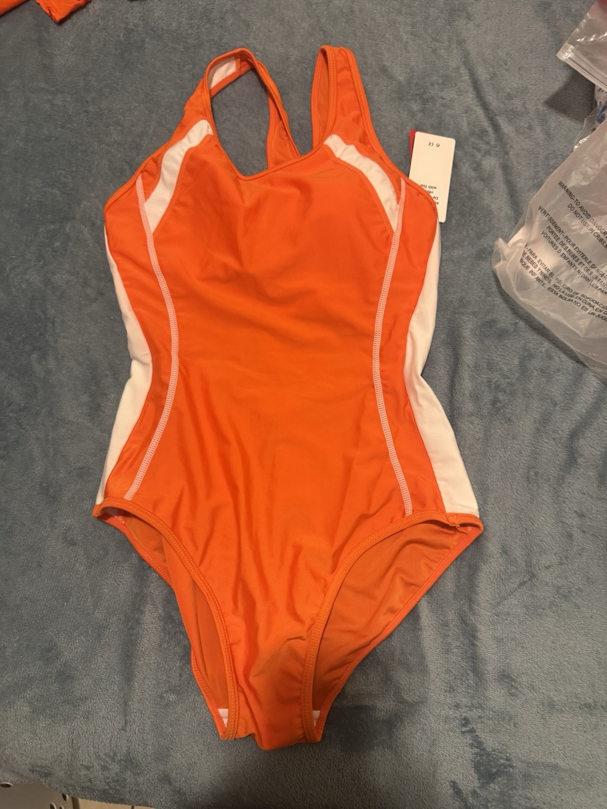 Women’s One-Piece Racerback Colorblock Sport Swimsuit SPF 50+ Polyamide
