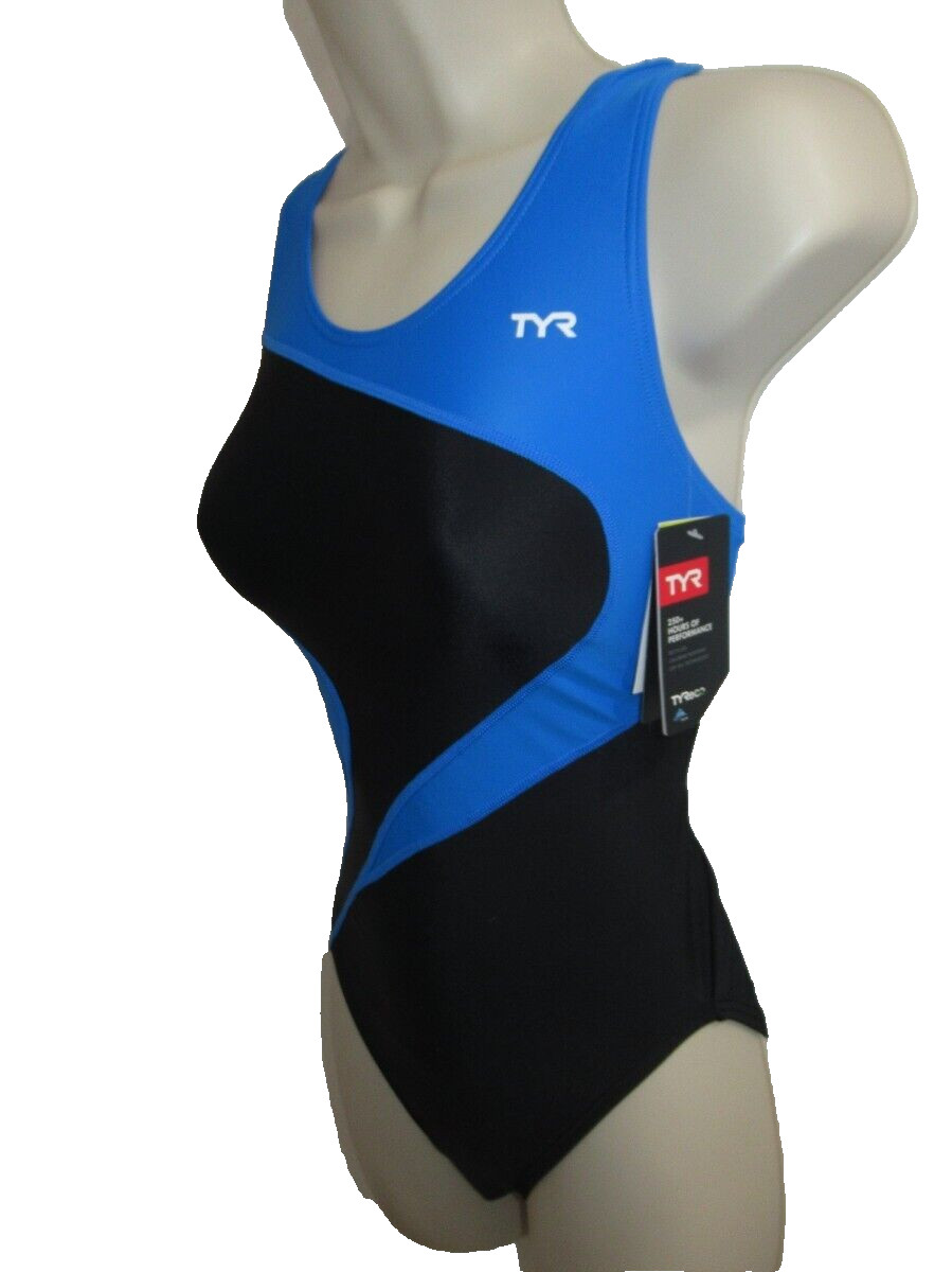 TYR Women’s Sport Alliance T-Splice Maxfit Swimsuit Blue Size 32 New
