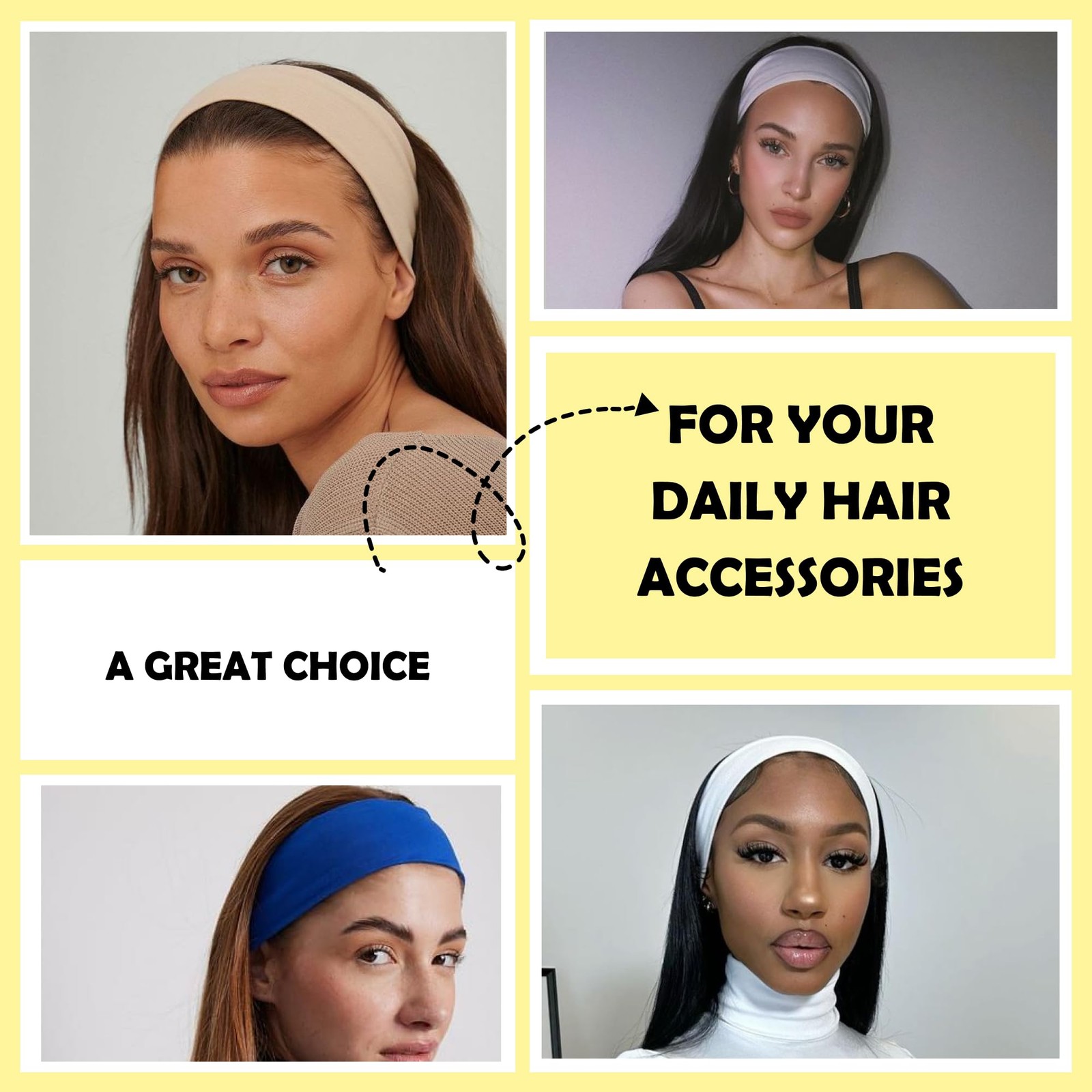 LOTUS78, Pack of 8 Wide Headbands for Women Non Slip, Fashionable Sports Hair Ba