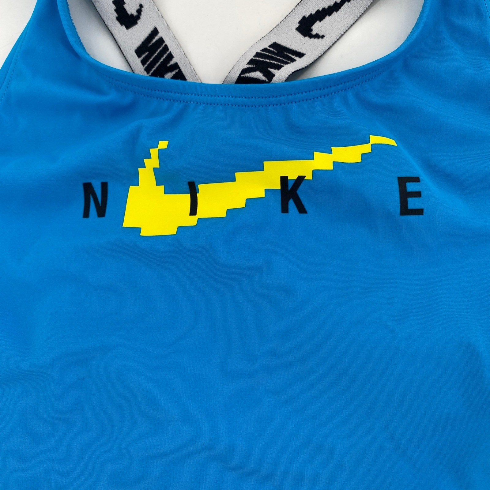Nike Swim Pixel Swoosh Women’s Racerback Crop Top – Blue Extra Large XL