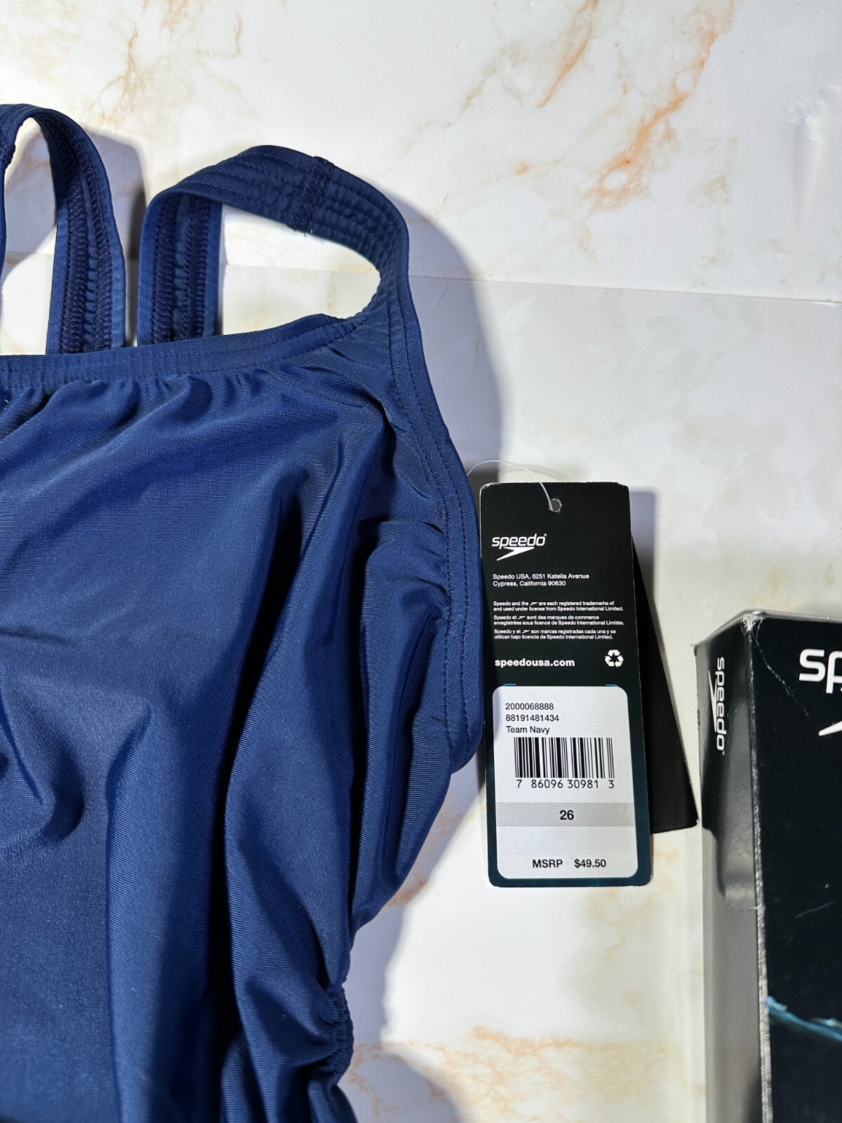 NWT Women’s Speedo Learn To Swim Pro LT Superpro Swimsuit Navy Blue Size 26