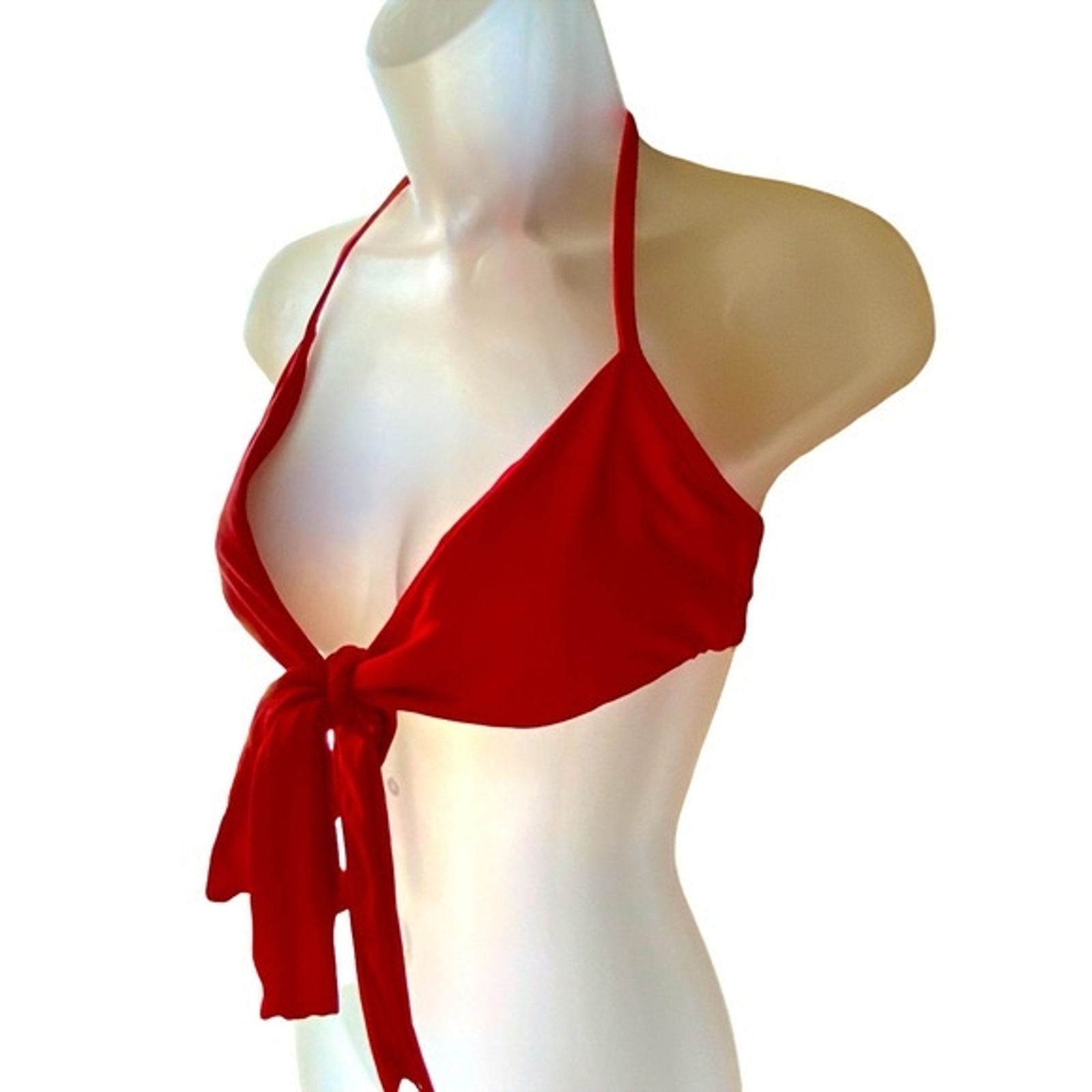 Aerie Bikini Top Red Halter With Adjustable Ties New With Tags Size Small
