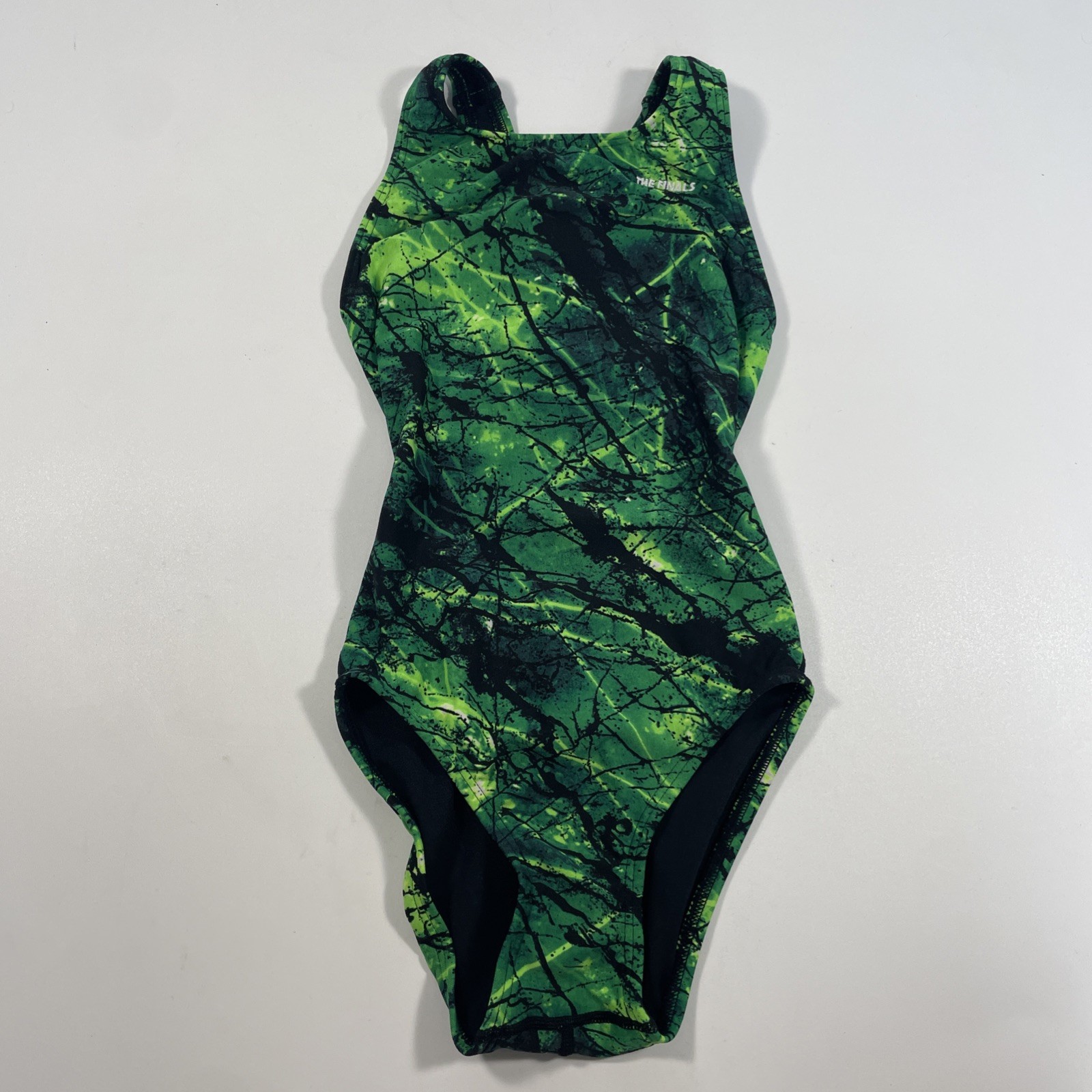 The Finals Women’s One Piece Competition Swimsuit Endurotech Black Green Size 28
