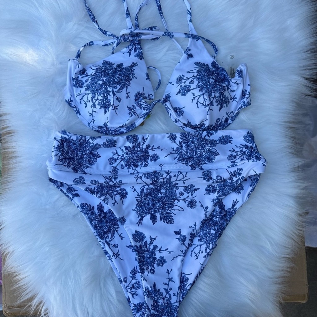 Berlook Floral Blue Bikini Set 0001