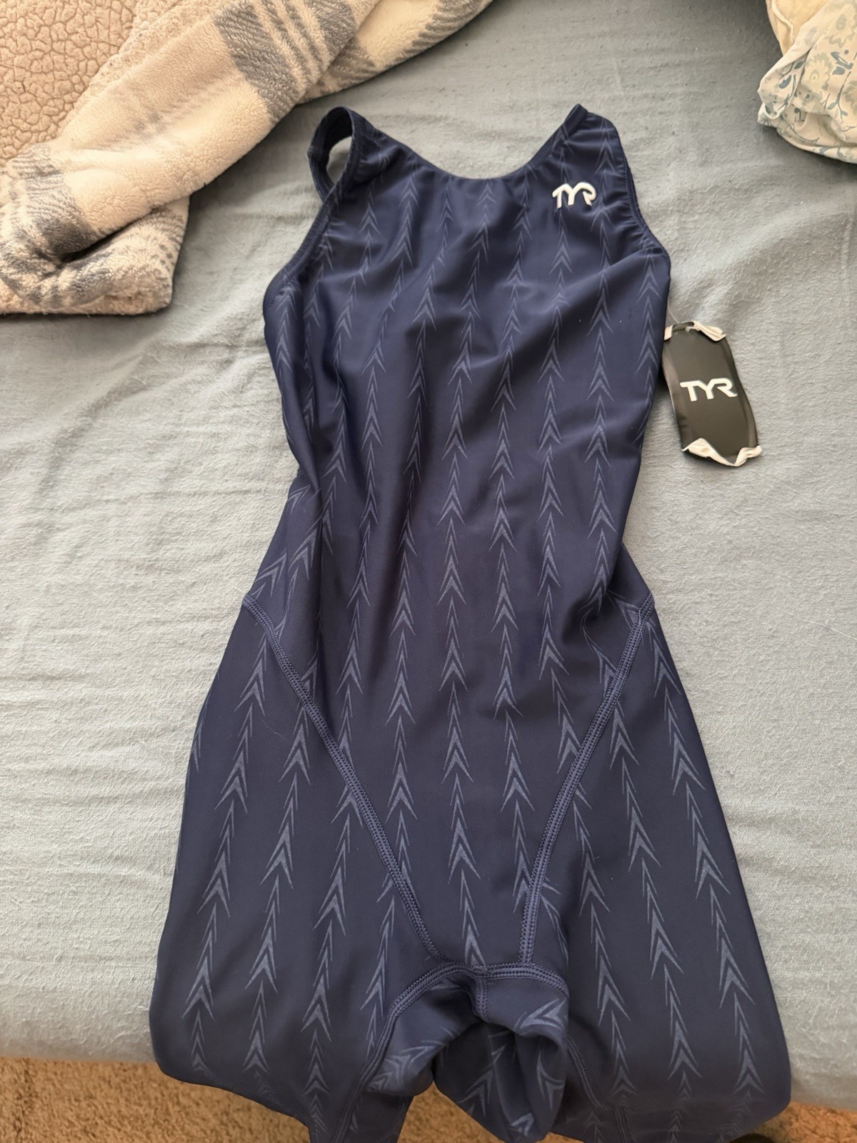 TYR Fusion 2 Competitive Kneeskin One-Piece Racing Swimsuit Dark Blue 28