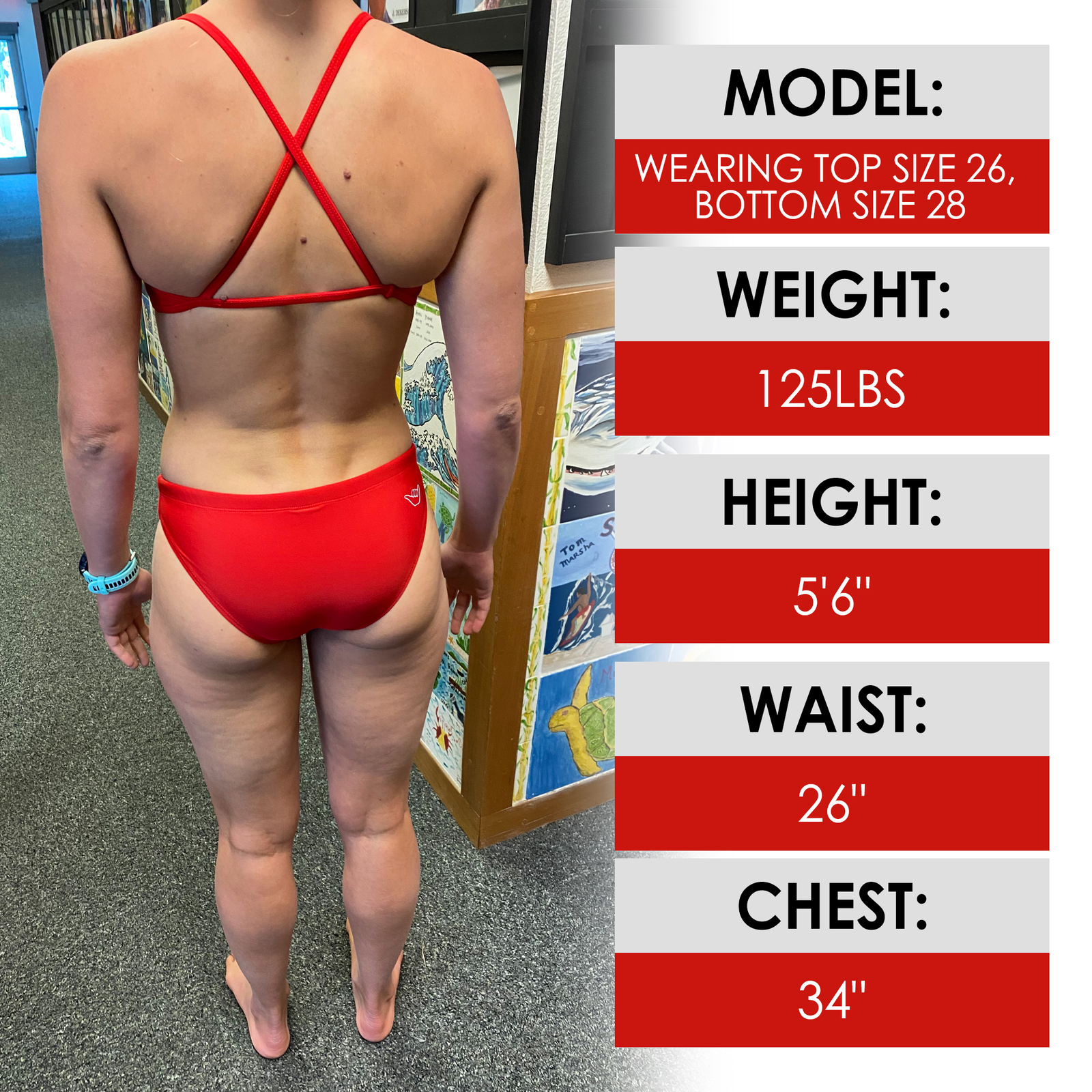 Junior Guard 2-Piece THIN Strap Swimsuit Red (READ SIZING)
