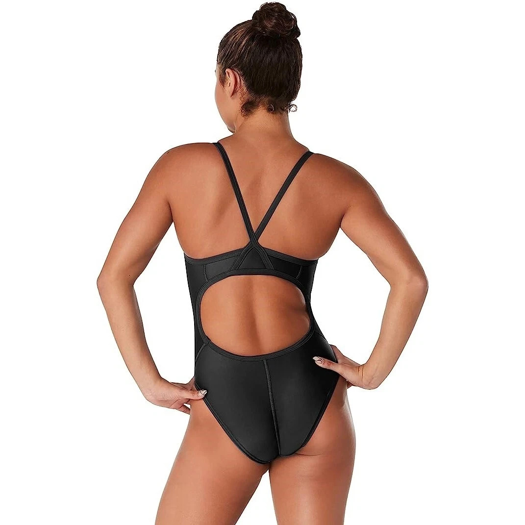 NEW OPEN BOX Speedo Women’s Eco Solid Flyback 434 Swimsuit – Team Navy – Size 30