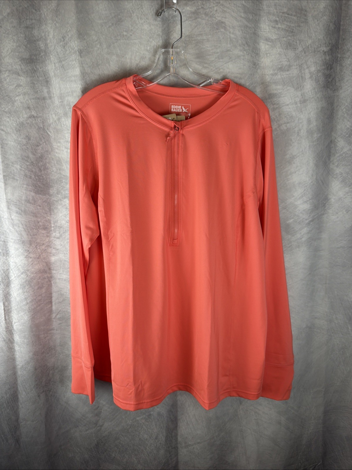 Eddie Bauer Long Sleeve Amphib Rashguard 1/4 Zip Top Sz 2XL Orange