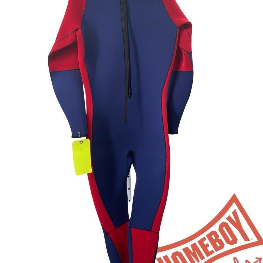 JMJ Red & blue wetsuit with full coverage and zipper closure (unisex)