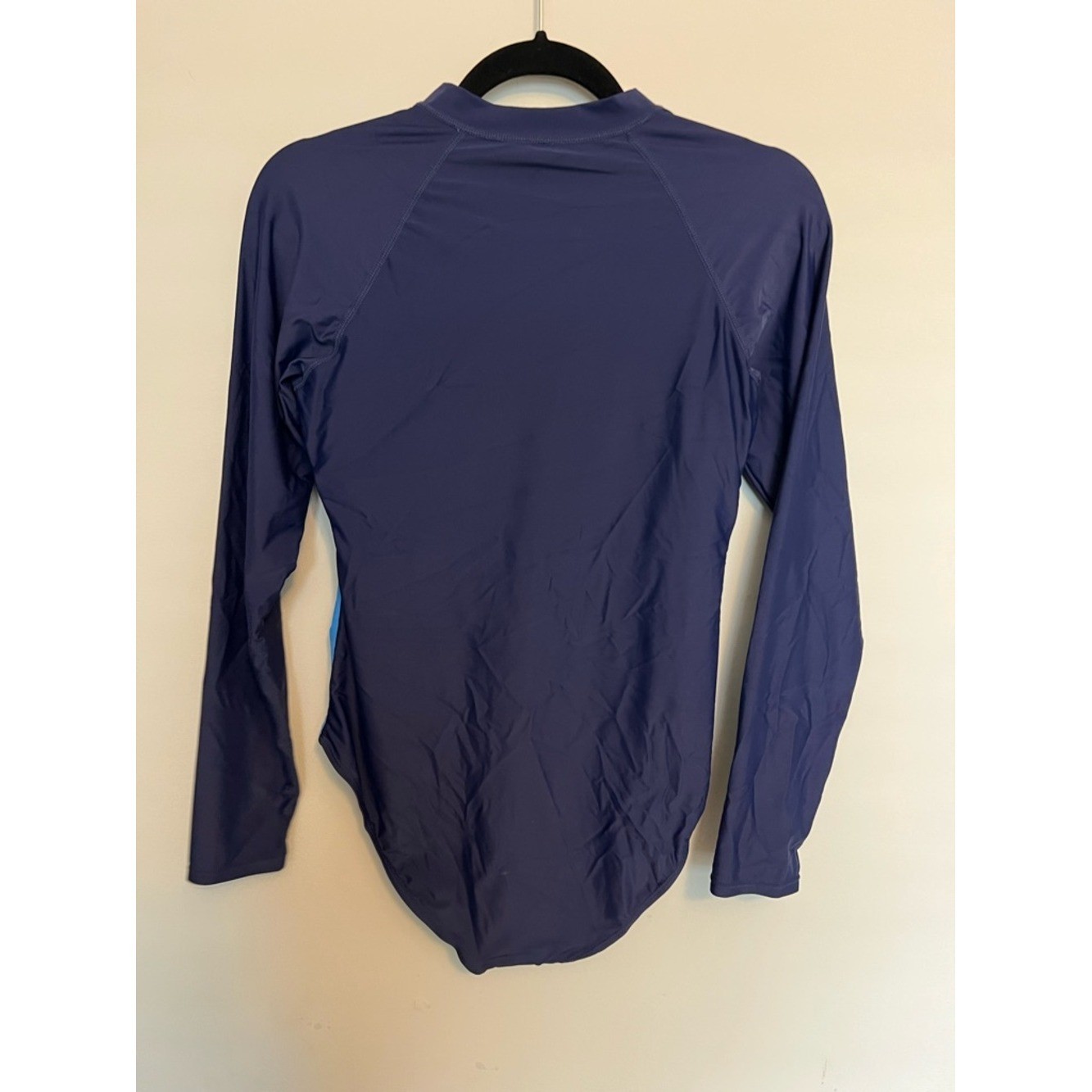 Daci Women’s Zipper Diving Rash Guard Swimsuit Built-In Bra-Navy Blue Size M