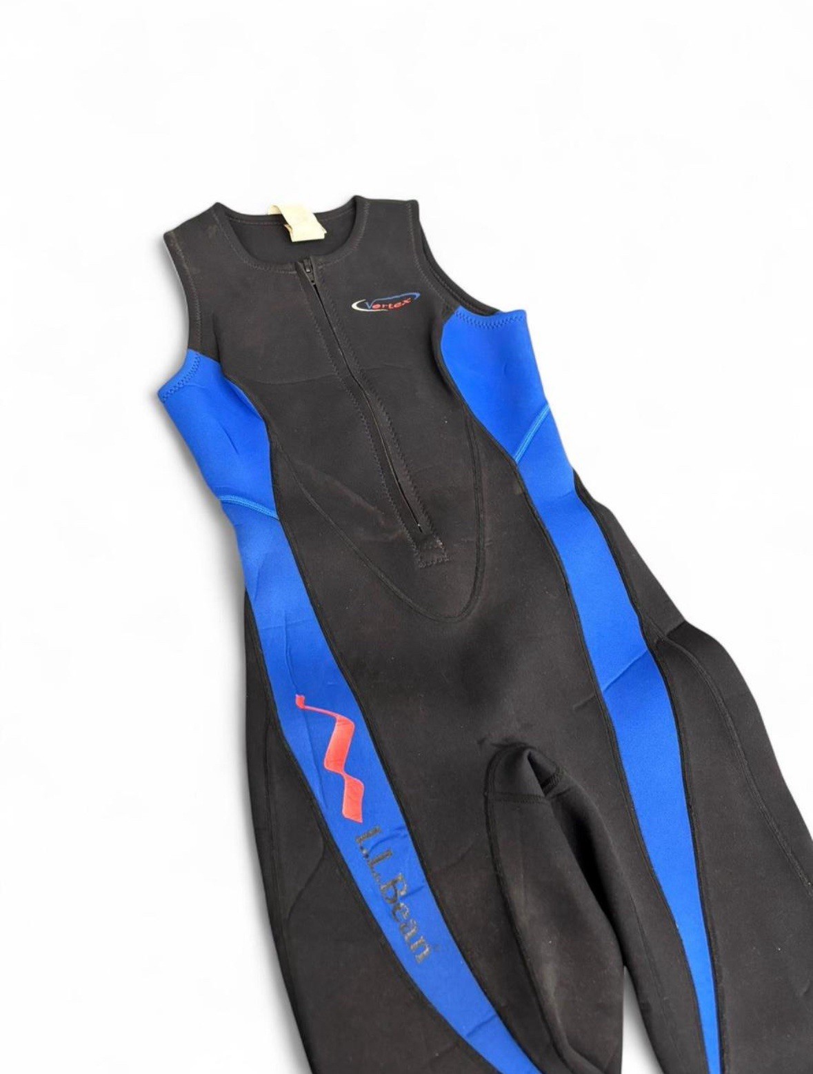 Vintage L.L.Bean Wet suit Sz 8 Black & Blue Deep Sea Water Sports Scuba Dive