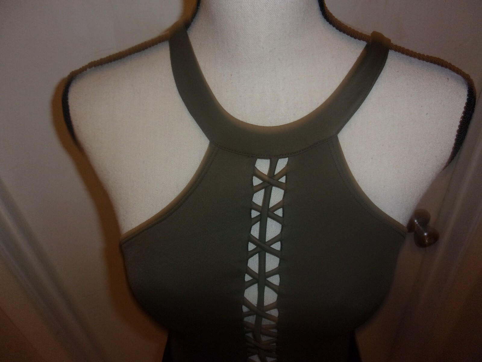 Coastal Blue Women’s Swimwear, One Piece Swimsuit, Size Small 4-6, Olive (C80)