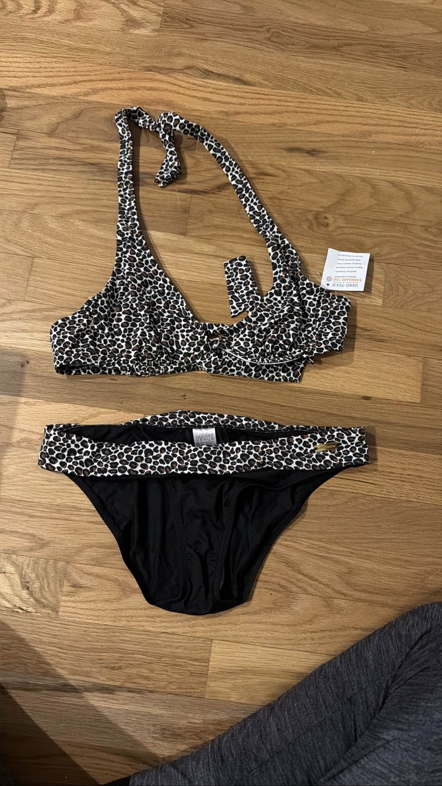 Lascana By Venus Leopard Bikini Set Top C, Size 4 Bottom