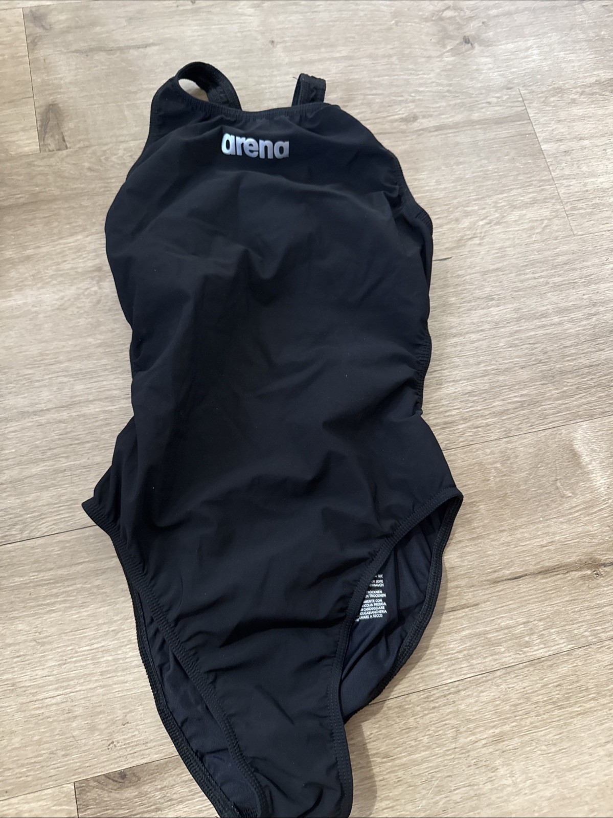 Arena Woman’s Fastskin Black Open Back Tech suit Swimsuit Size 34 One Piece