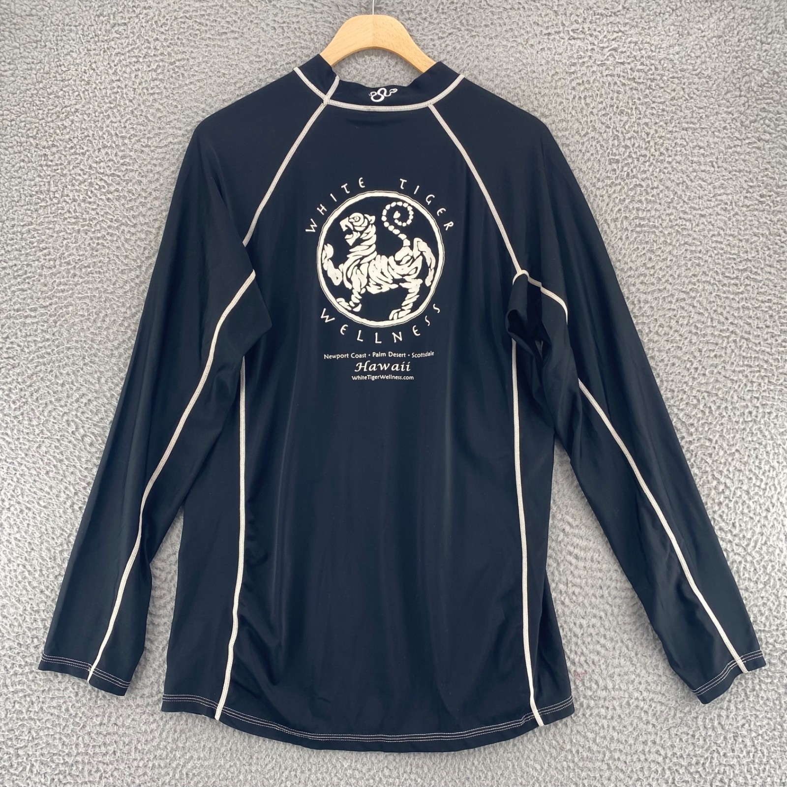 Rash Guard Top Womens Extra Large Black UPF 50 Hawaii Snorkel Swim Long Sleeve
