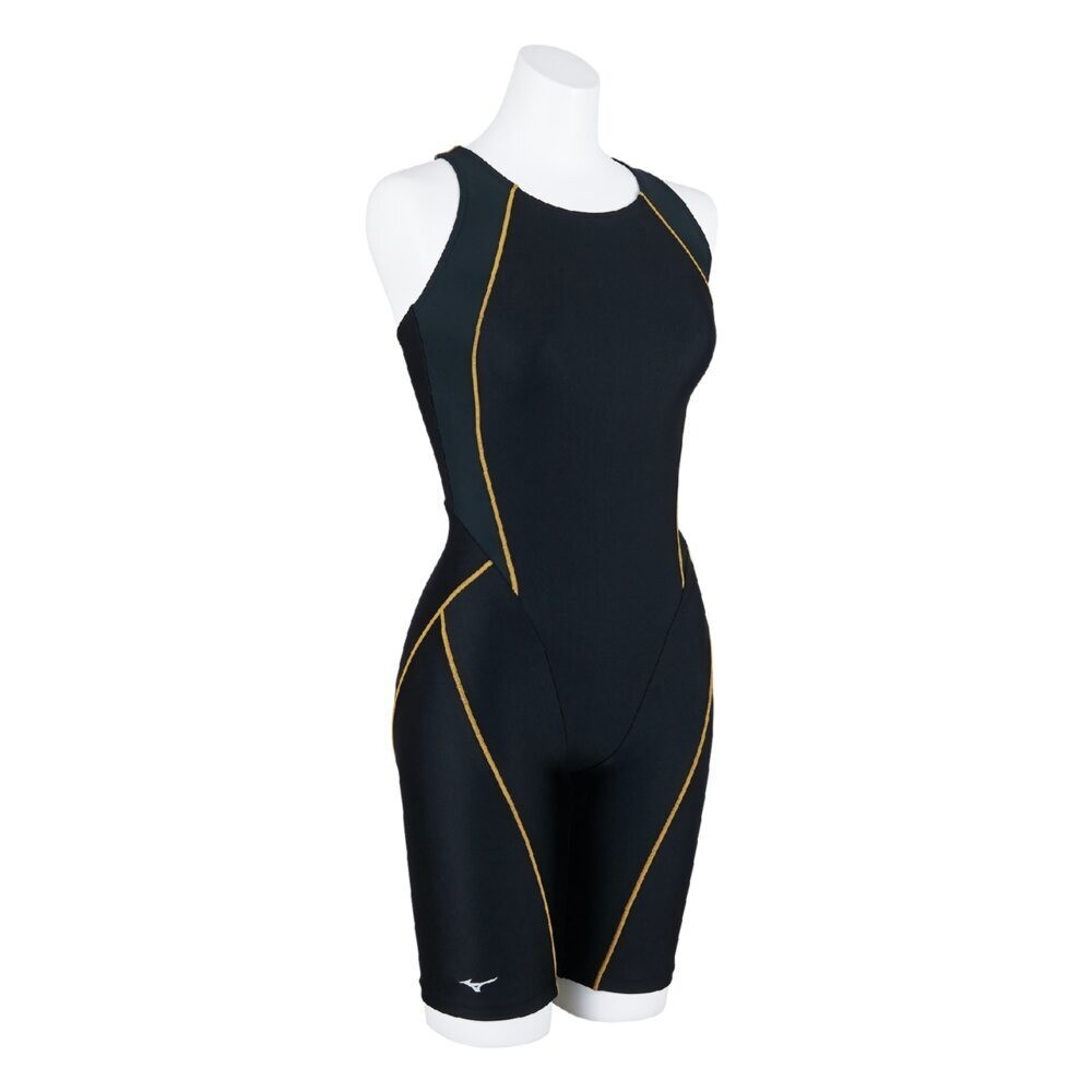 Mizuno Women’s Swim Fitness All-in-One Swimsuit Two-Tone Design Black/Black 2025