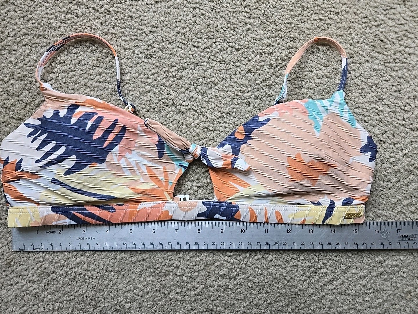 Roxy String Bikini Swim Bathing Suit Triangle Top Tie Large Juniors
