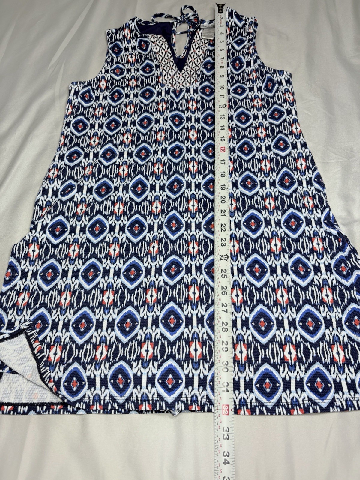 Tommy Bahama Sleeveless Beach Romper Blue Pattern Size L/G 95% Recycled Nylon