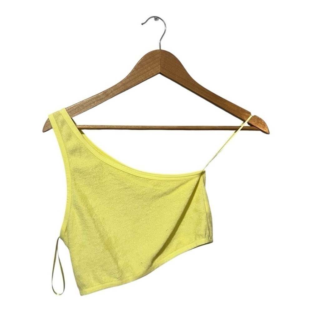 ZARA Pale Yellow Terry Shirt Set Size Small/Medium Cover Up Snaps Swim Beach
